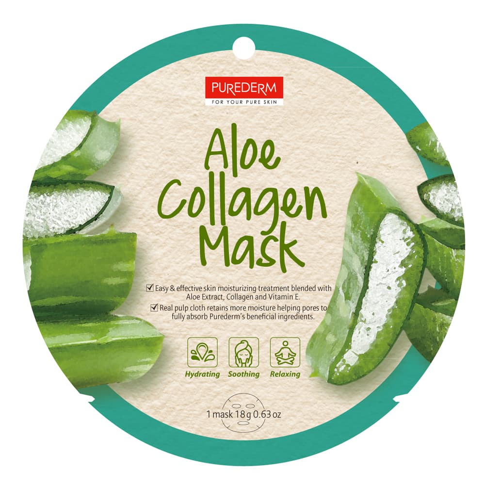 PUREDERM Hydratačná a upokojujúca kolagénová maska s aloe vera 18 g - 81606