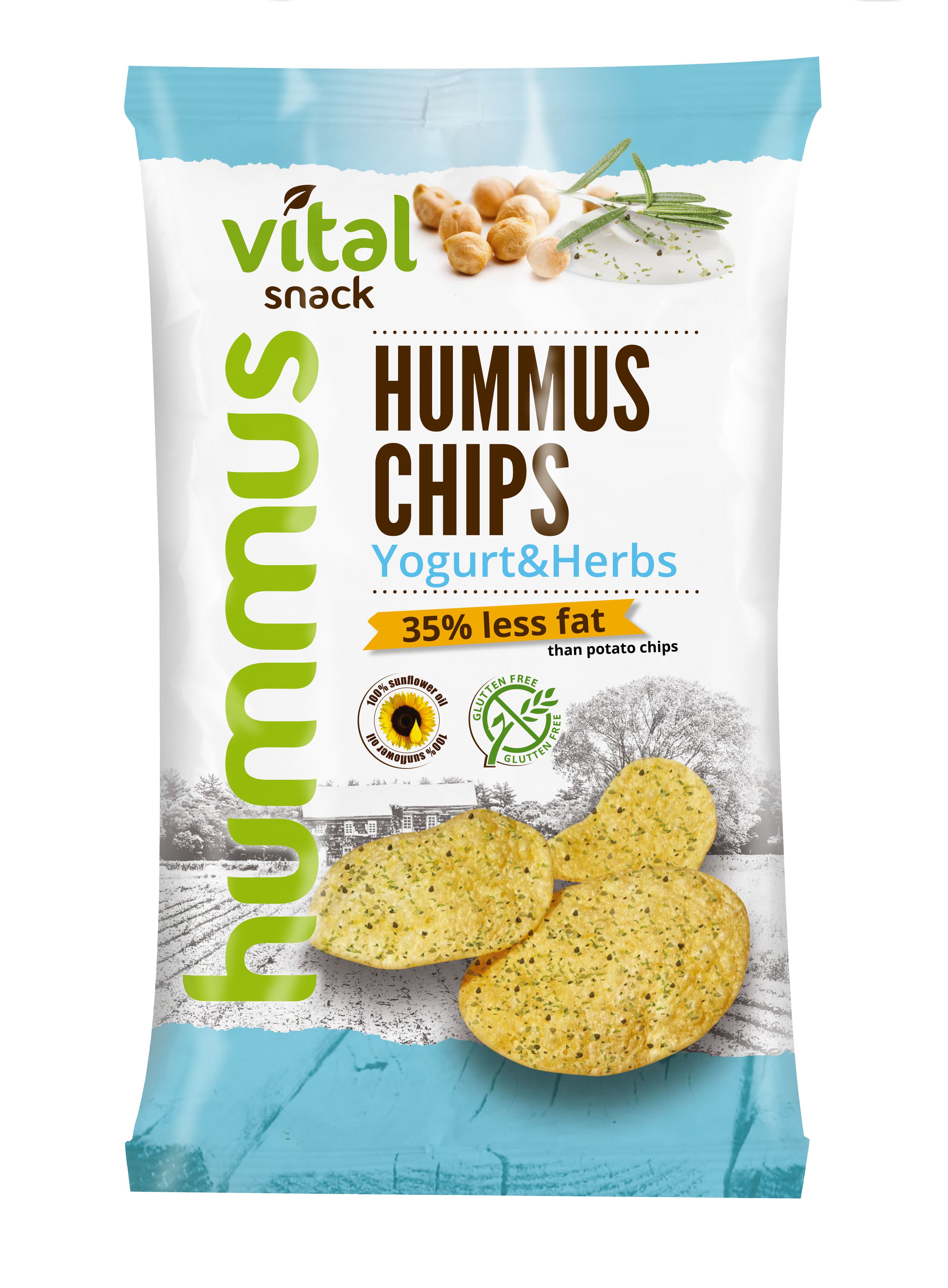 Vital Snack pečené hummusové chipsy s jogurtovo-bylinkovou príchuťou 65 g