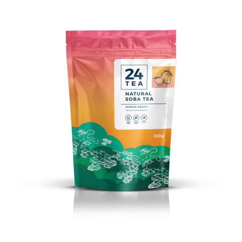 24tea mangový - broskyňový pohánkový čaj 100 g