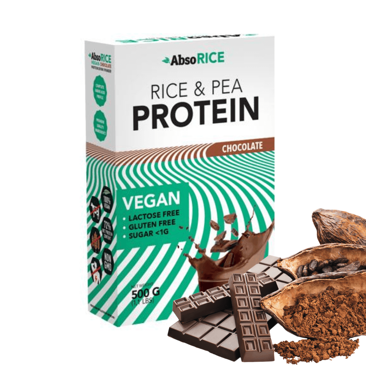 AbsoRICE proteínový prášok čokoládový 500 g