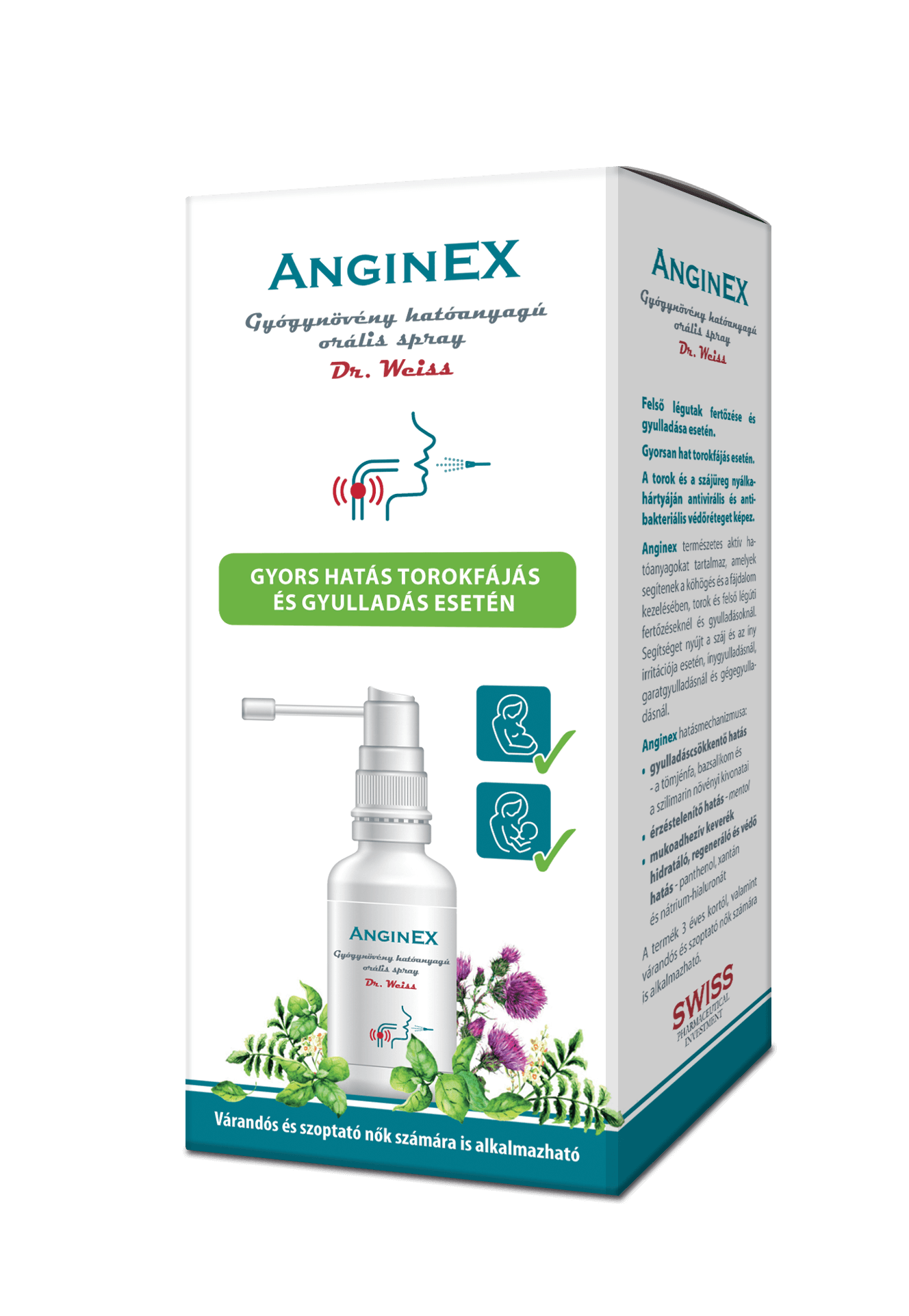 Anginex bylinný aktívny orálny sprej 30 ml