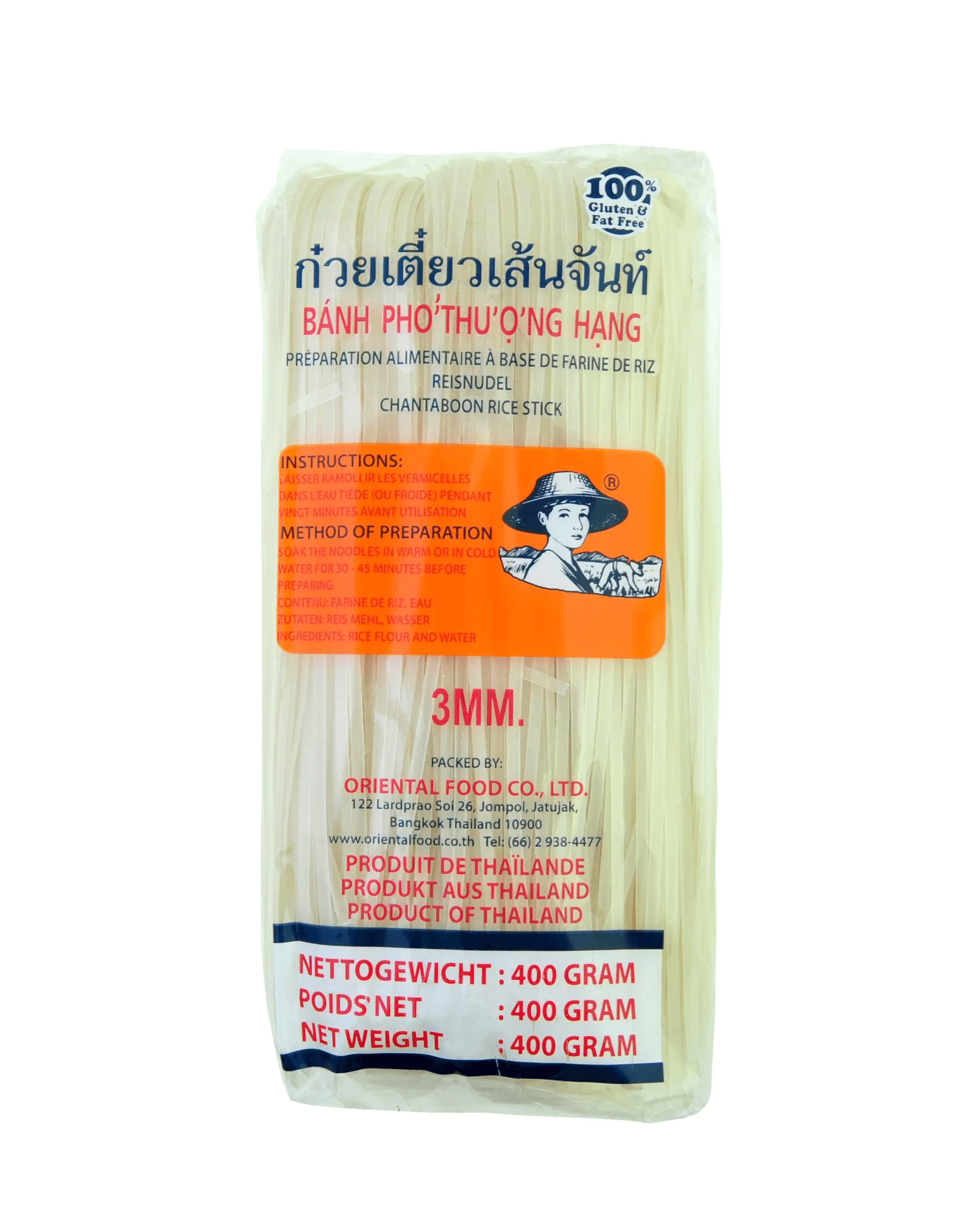 Ázijské ryžové rezance 3mm 400 g
