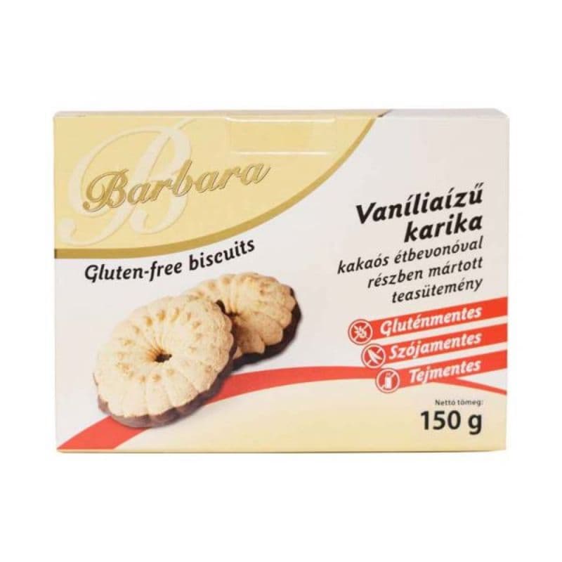 Barbara bezlepkové vanilkové kolieska s polevou 150 g
