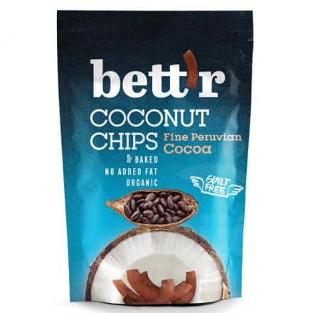 Bettr Kokosové chipsy s kakaom BIO 70g