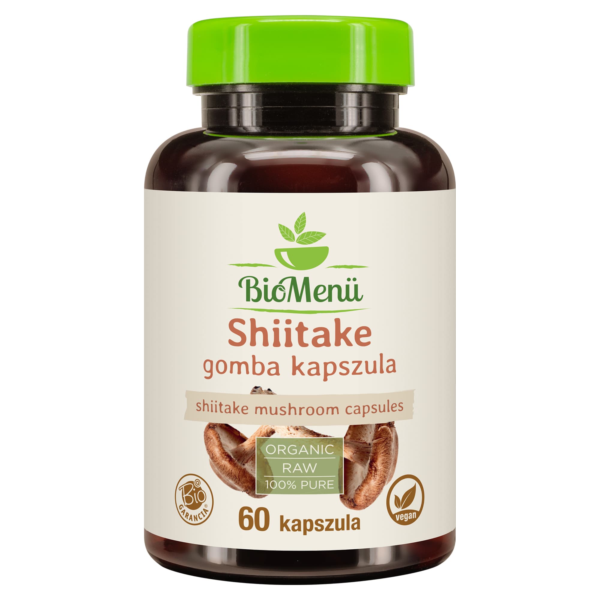 BioMenü Bio Shiitake hubové kapsuly 60 ks - 96564