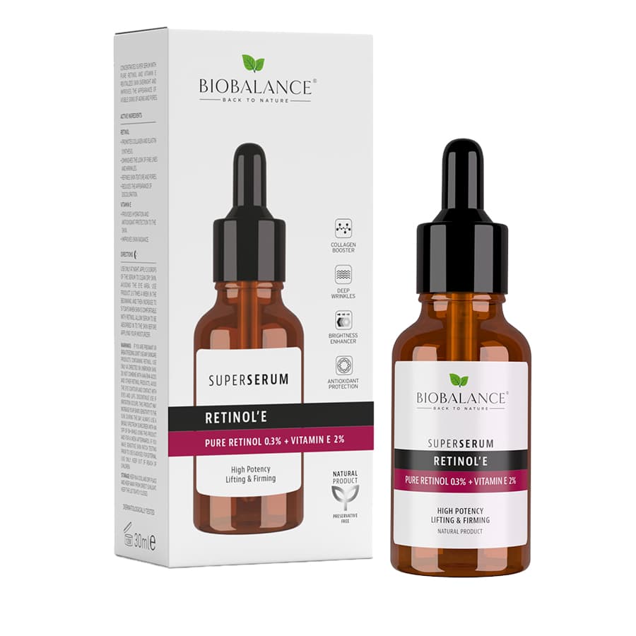 Bio Balance Pure Retinol 0,3% + Vitamín E 2% - pleťové sérum pre obnovu a spevnenie pleti - 93987
