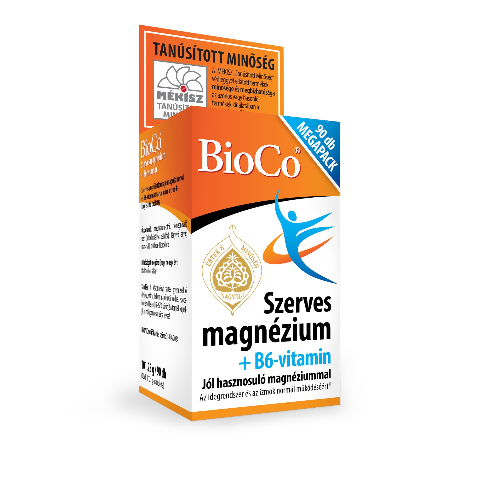 Bioco organická horčíková tableta s vitamínom B6 90 ks