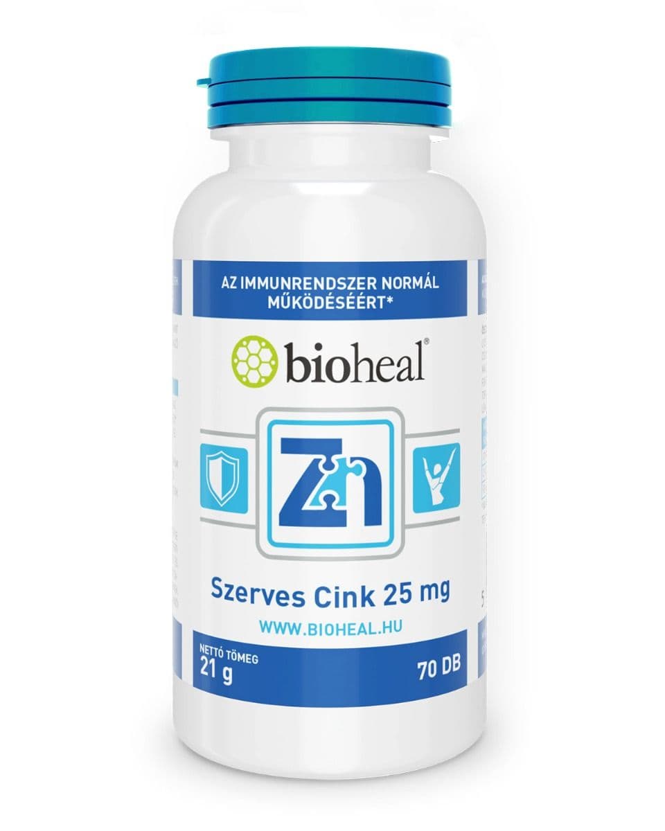 Bioheal organický zinok 25mg tablety 70 ks