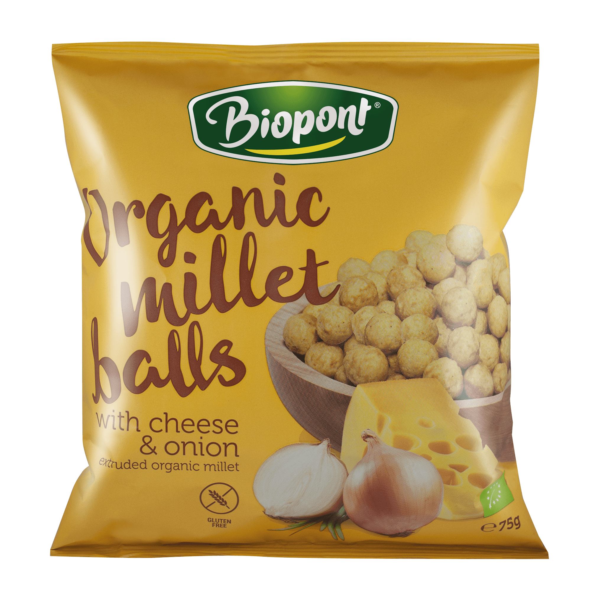 Biopont Jáhlové chrumky so syrom a cibuľou 75 g