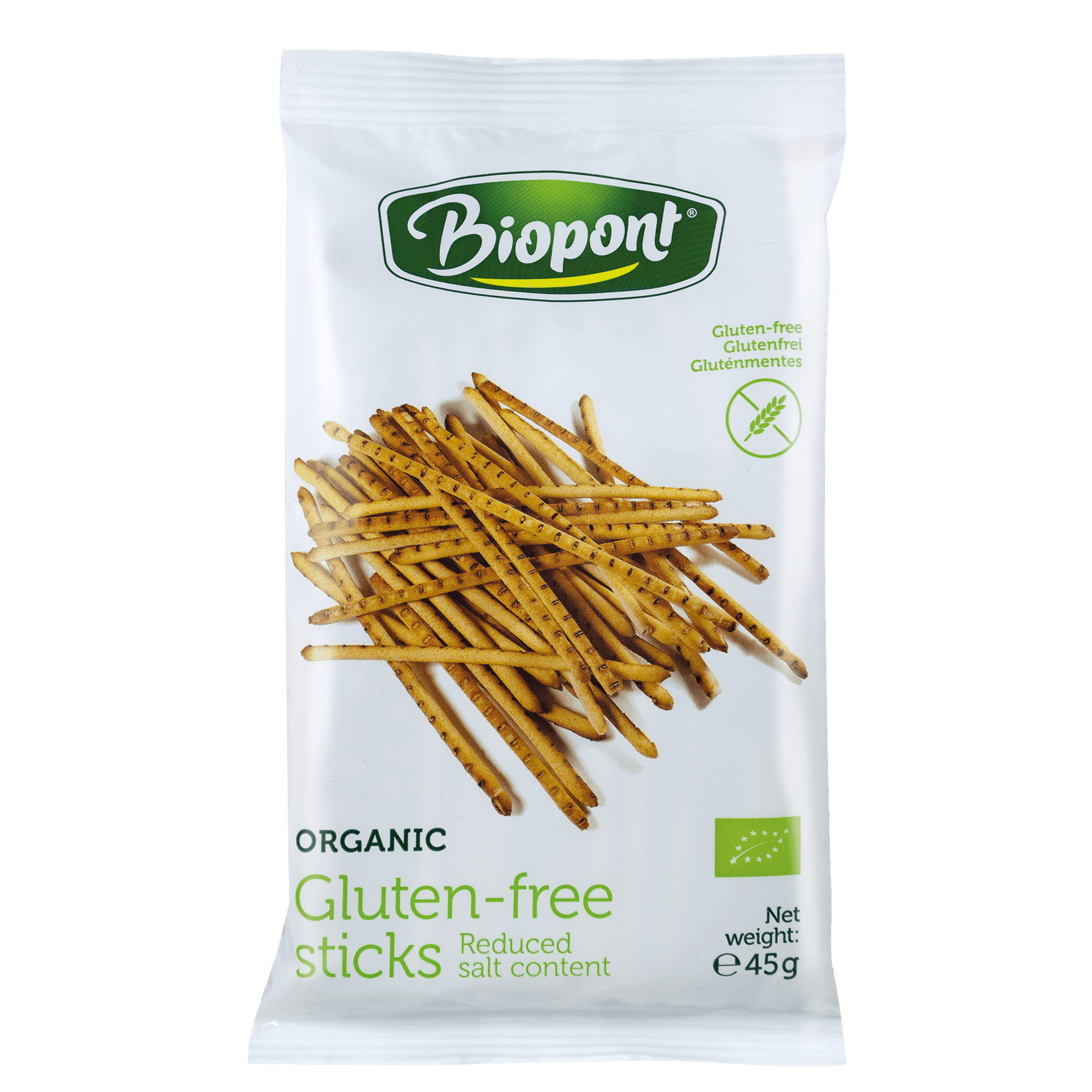 Biopont bio bezlepkové slané tyčinky 45 g