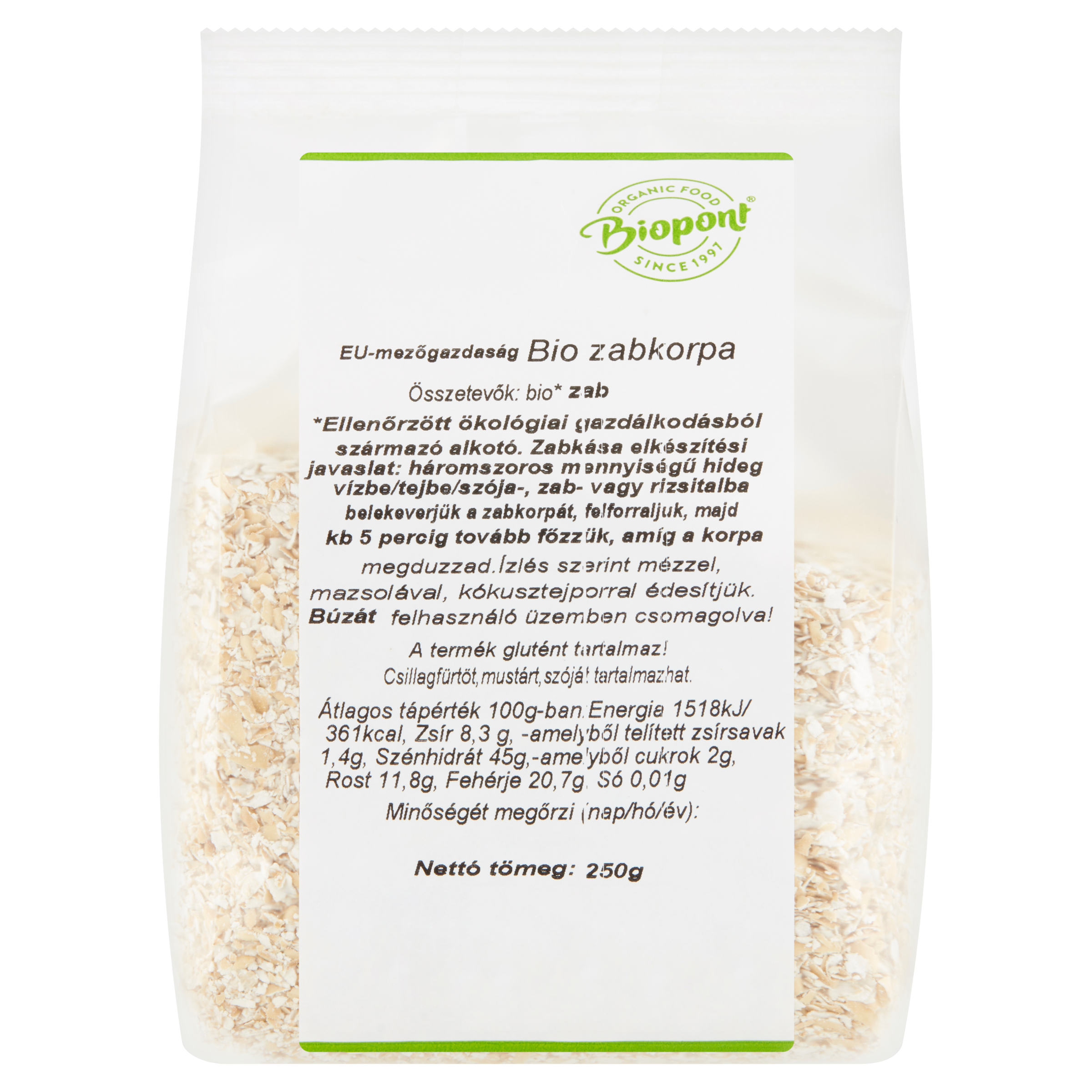 Biopont Bio ovsené otruby 250 g