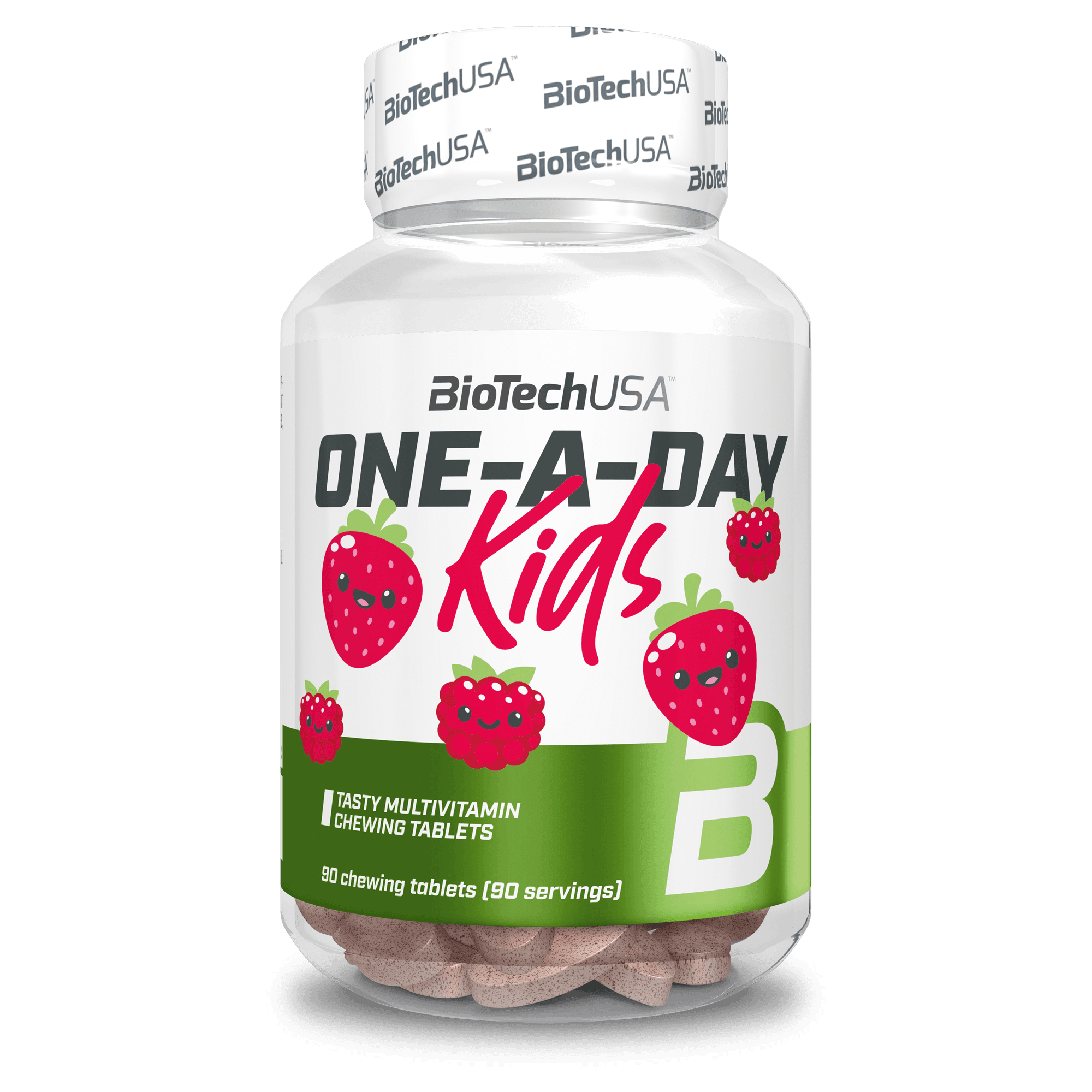 Biotech one a day kids jahodovo-malinové žuvacie tablety 90 ks