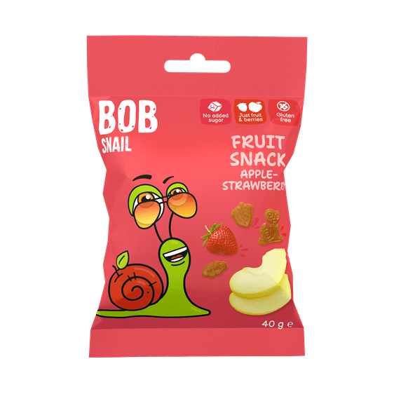 Bob Snail ovocná snack jablko-jahoda 40 g