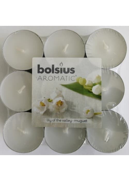 Bolsius vonné čajové sviečky (tealights) Konvalinka, 18 ks
