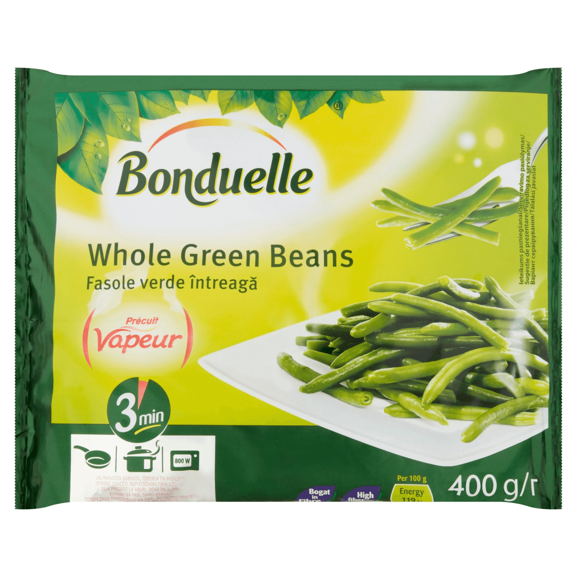 Bonduelle vapeur zelené fazuľky celé 400 g