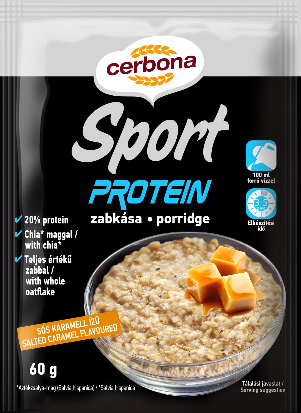 Cerbona Proteínová ovsená kaša so slaným karamelom 60 g
