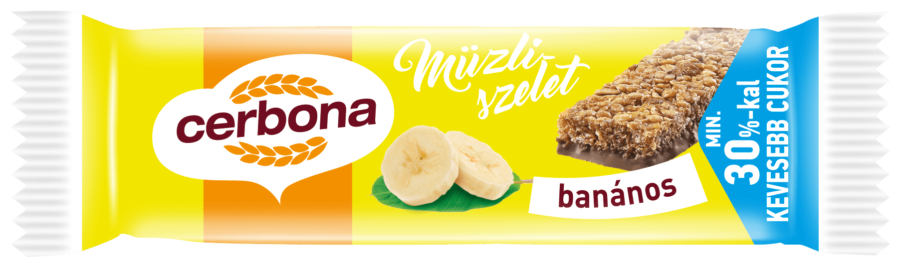 Cerbona müsli tyčinka s banánovou príchuťou a kakaovou polevou 20 g