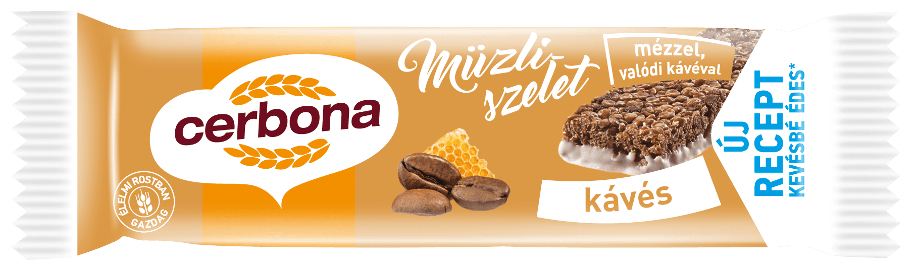 Cerbona Kávová müsli tyčinka s bielou polevou 20 g - 32113