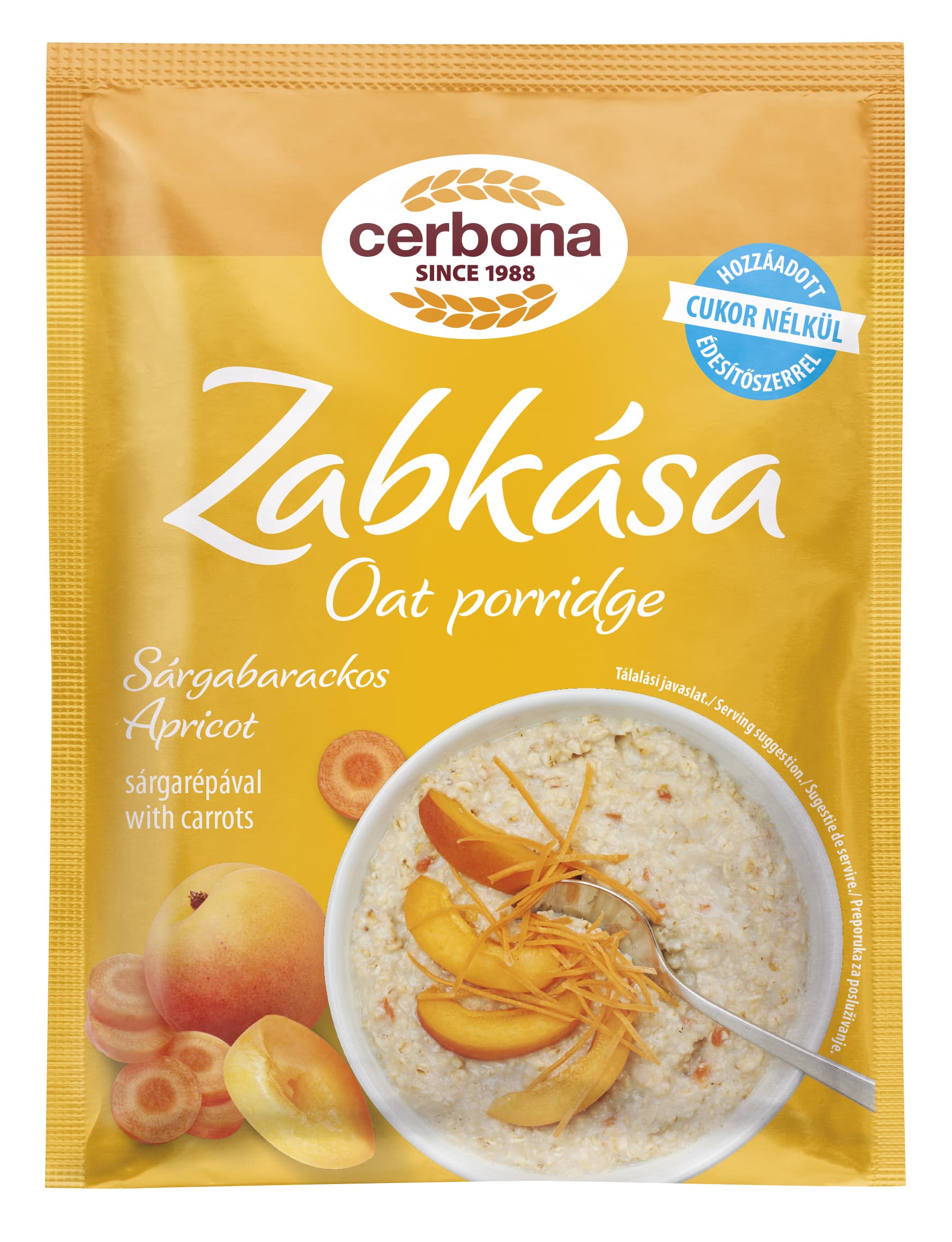Cerbona ovsená kaša s marhuľou a mrkvou bez pridaného cukru 50 g