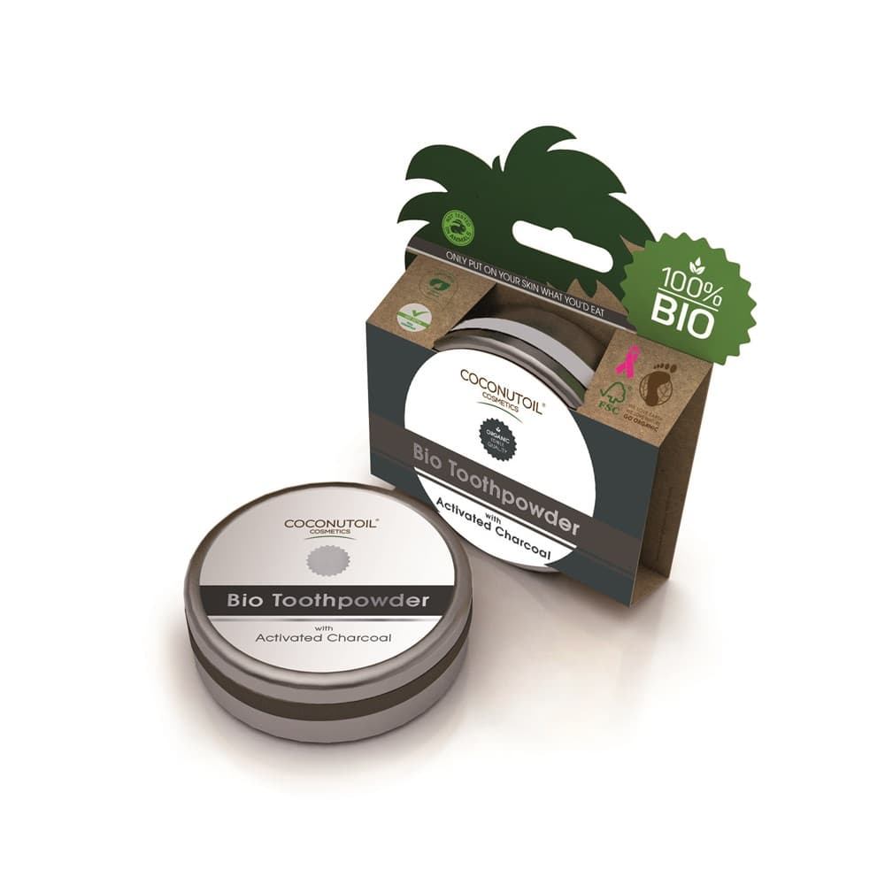 Coconutoil Cosmetics bio aktív szenes fogfehérítő por 50 ml