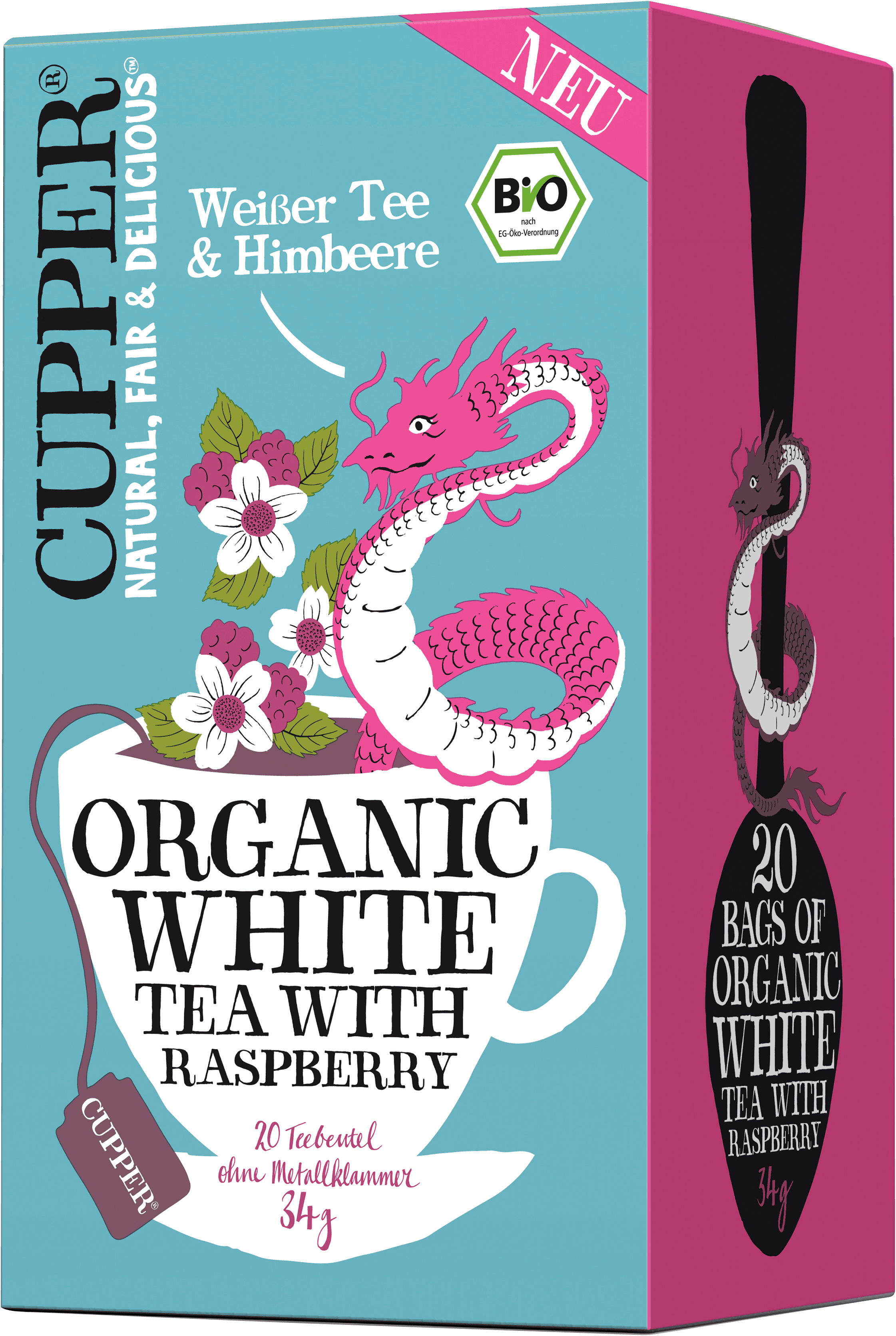 Cupper Biely čaj s príchuťou malín 34 g - 91071