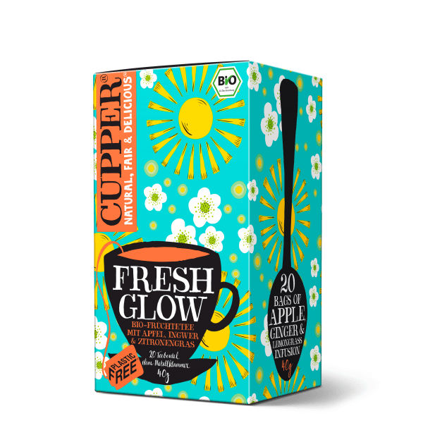 Cupper Bio bylinný čaj Fresh Glow so zázvorom, citrónovou trávou a jablkom 40 g - 85816