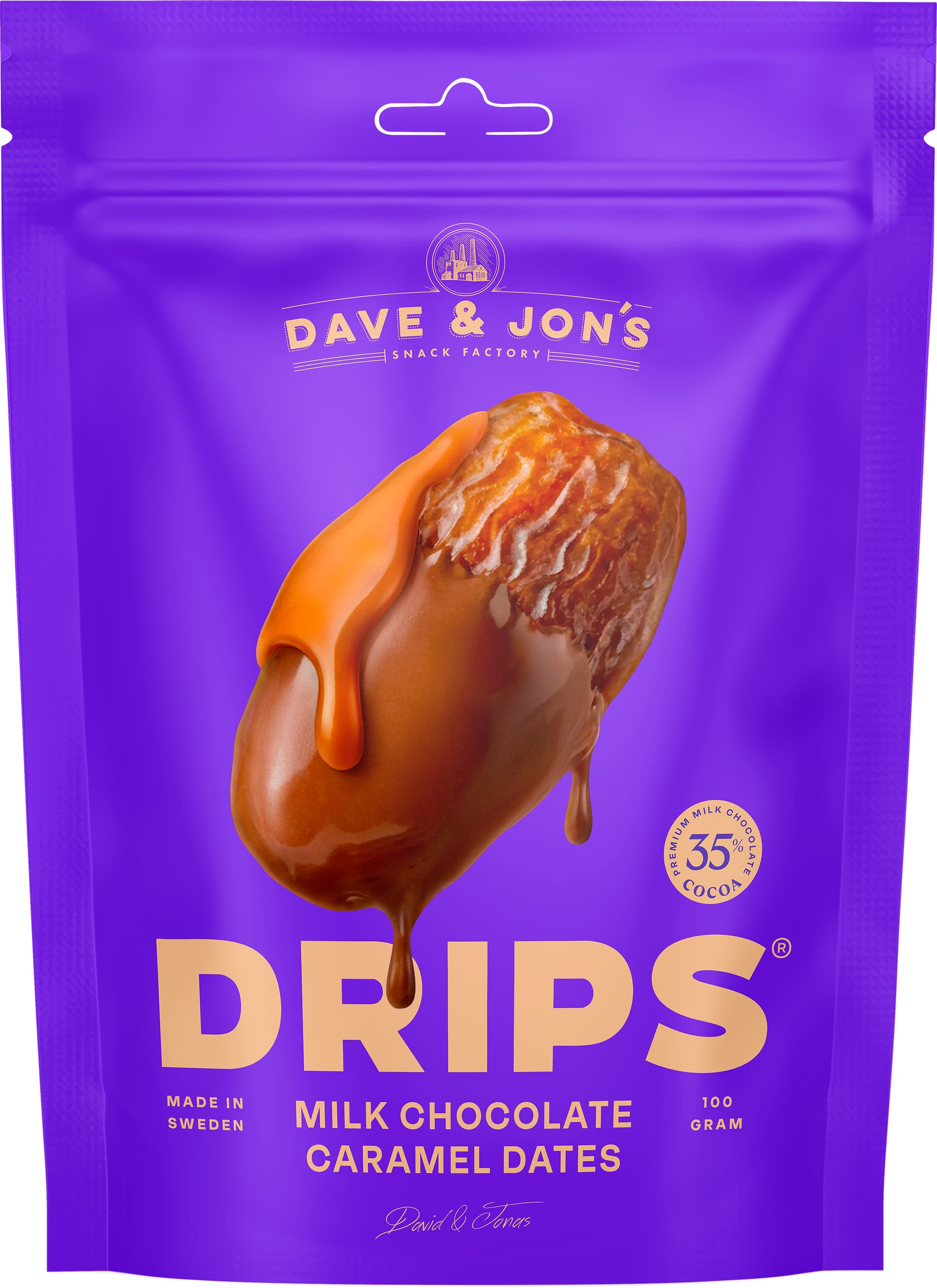 Dave &amp; Jon`s datle v mliečnej čokoláde s karamelom 100 g