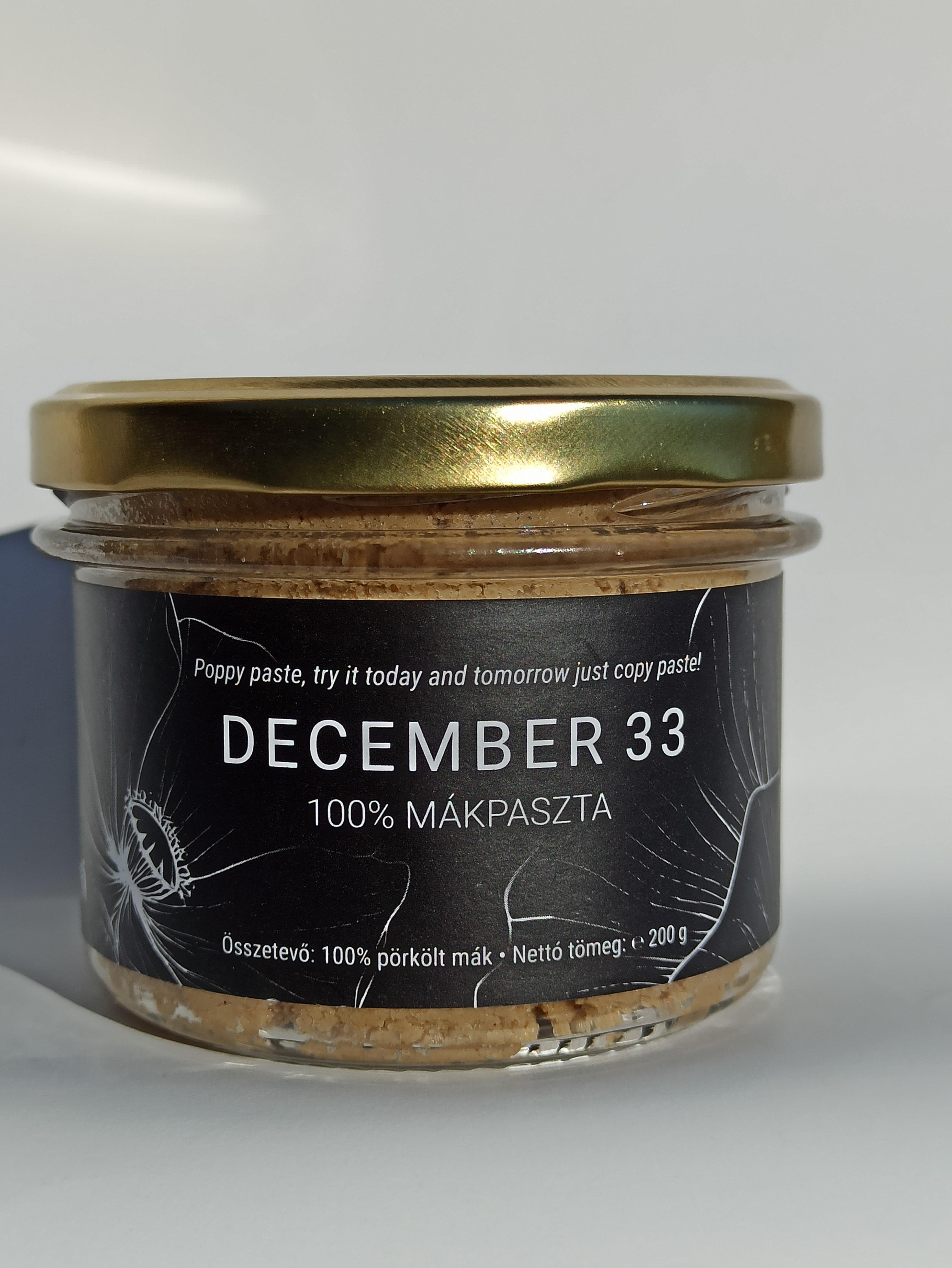 December 33 maková pasta biela 100% 200 g