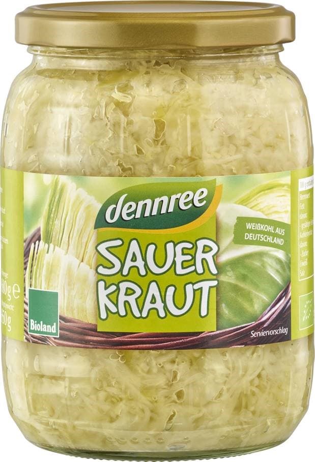 Dennree bio kyslá kapusta sklenená 680 g