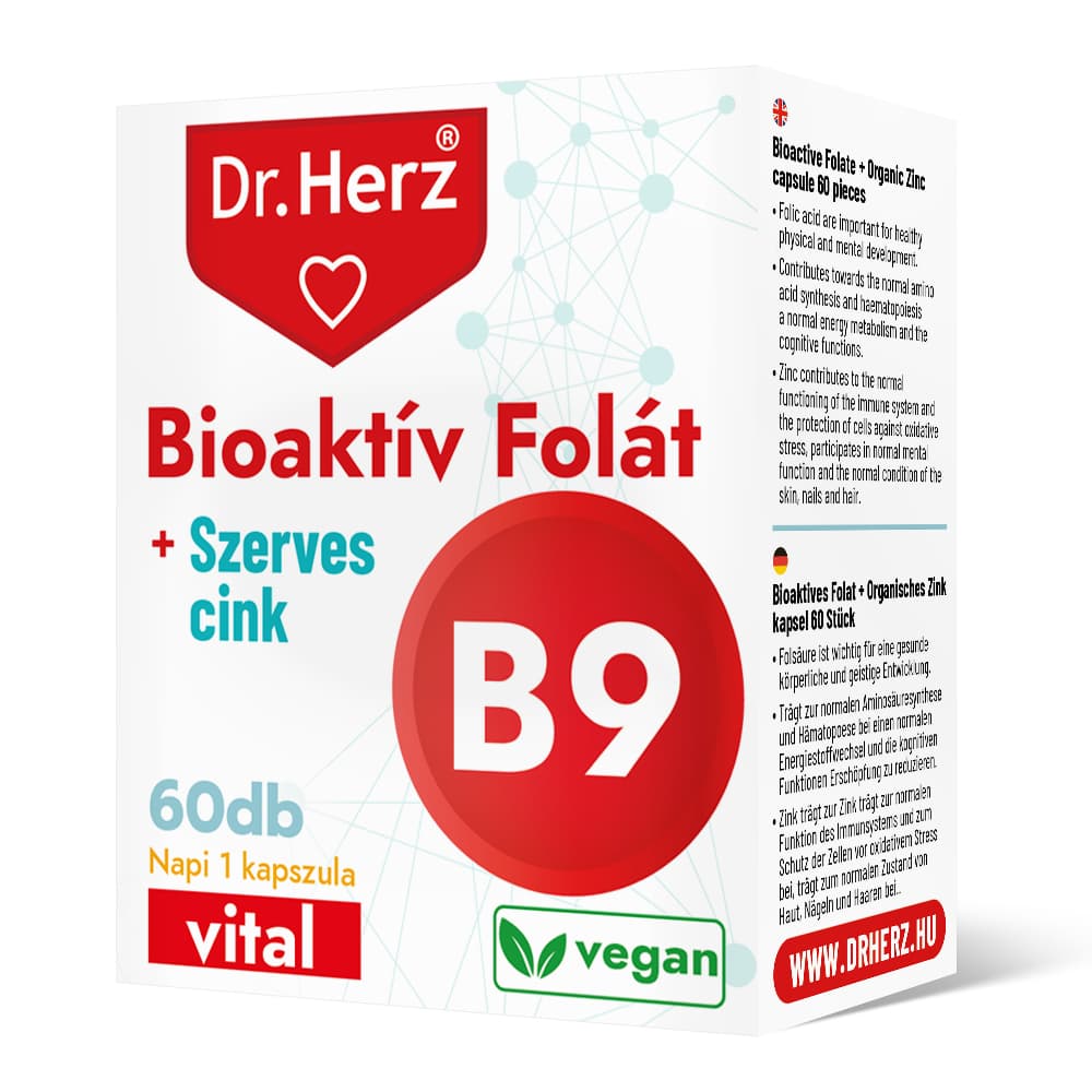 Dr.herz bioaktív folát+organický zinok kapsula 60 ks