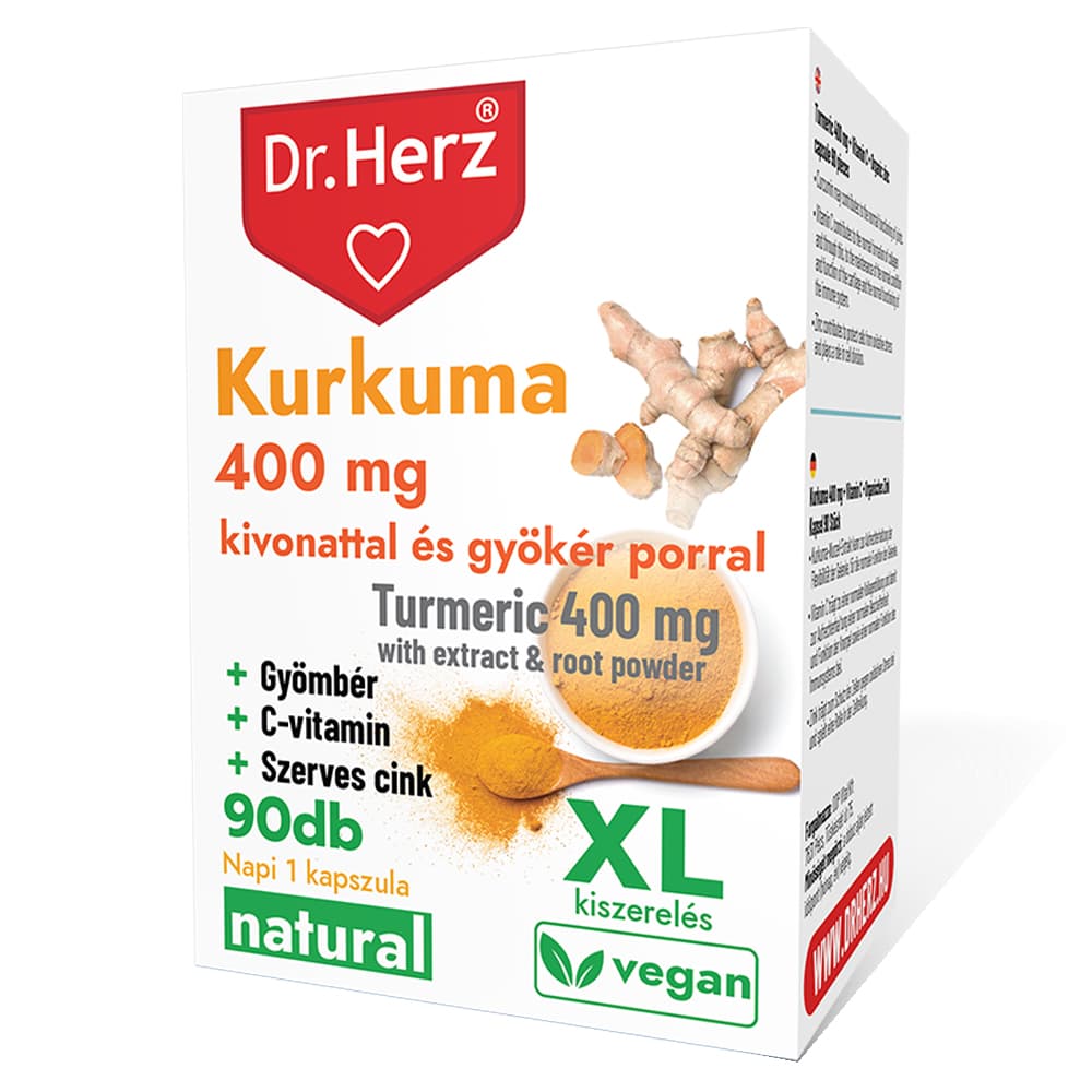Dr. Herz Kurkuma + Zázvor + Vitamín C kapsuly 90 ks