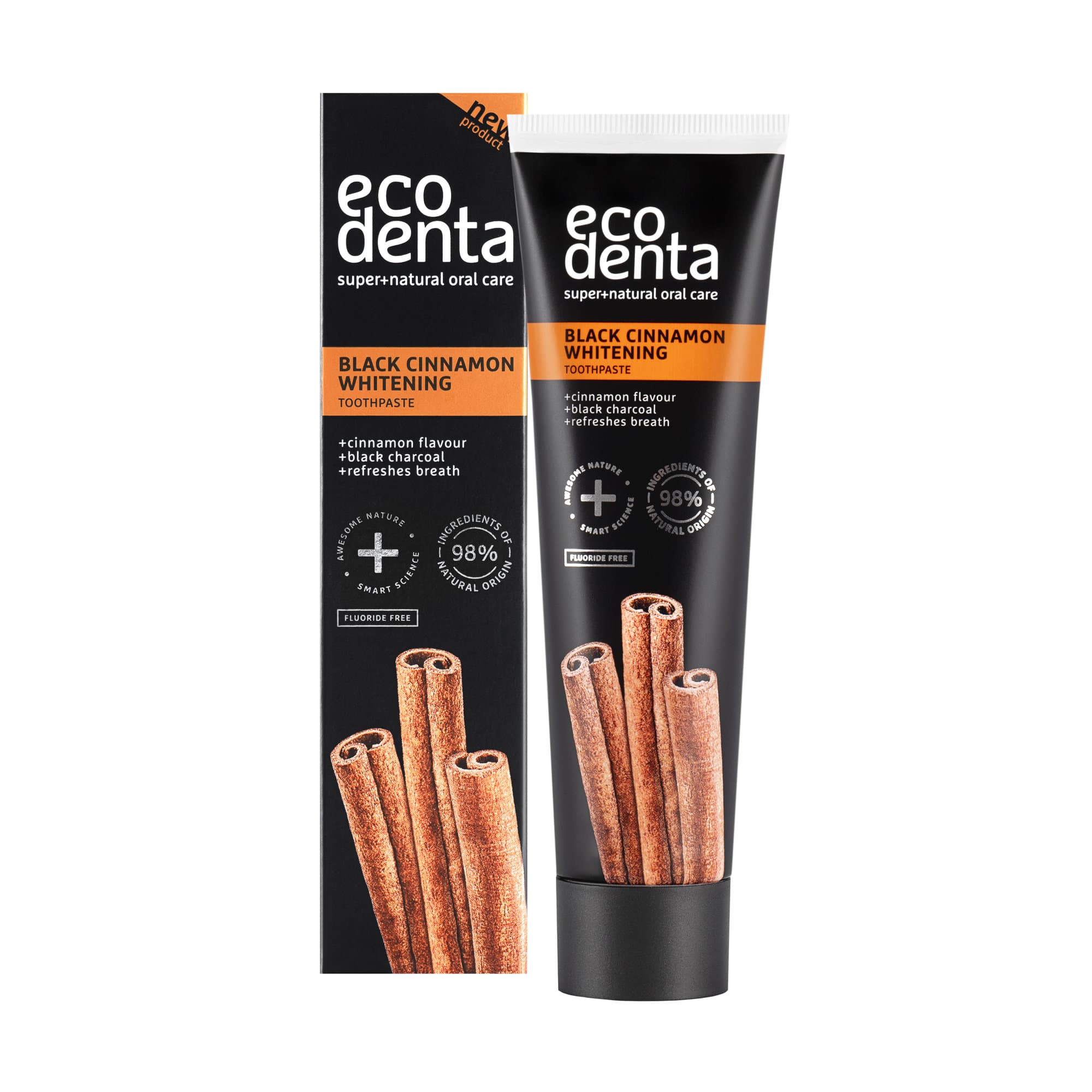Ecodenta bieliaca zubná pasta s aktívnym uhlím a škoricou 100 ml