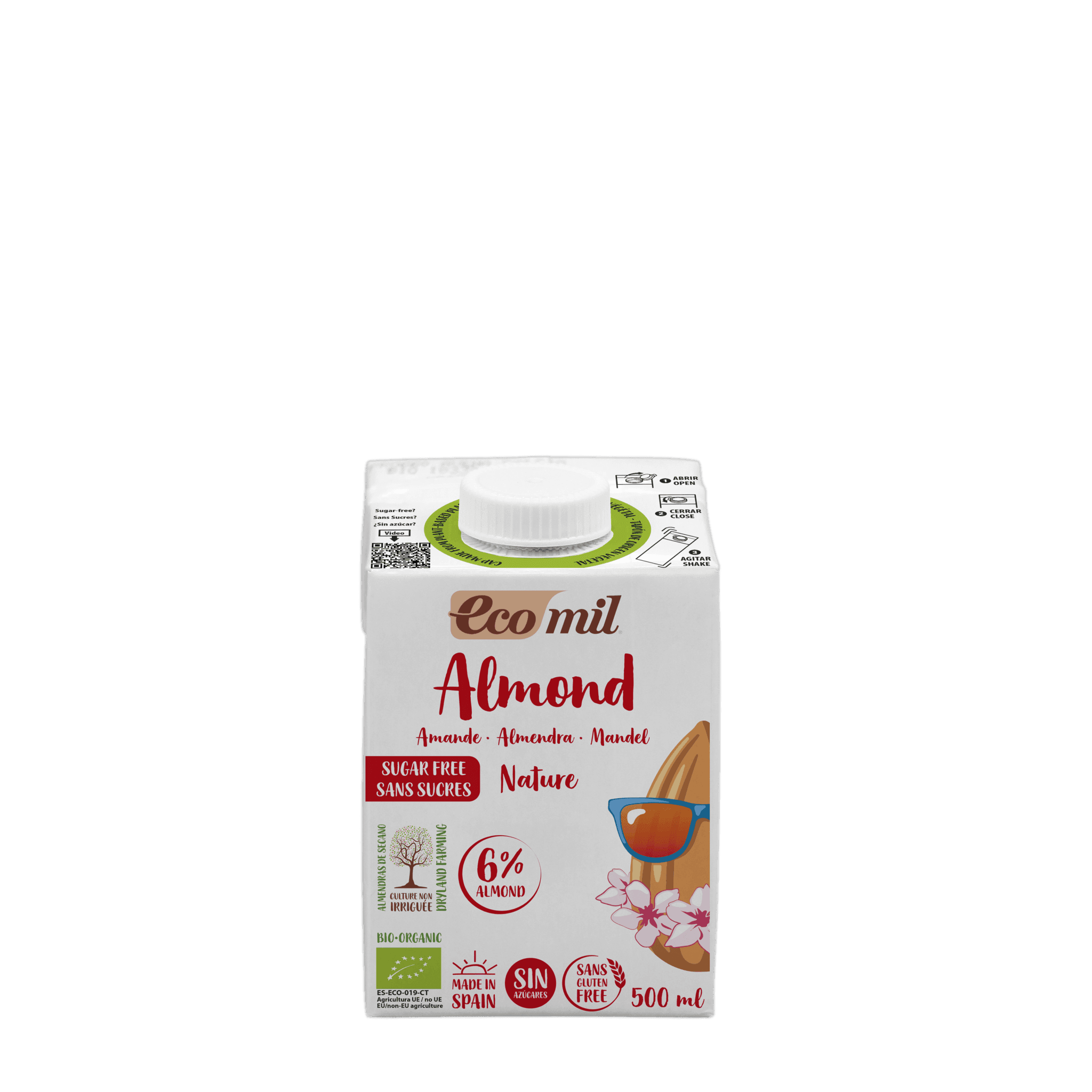 Ecomil bio mandľový nápoj bez cukru 500 ml