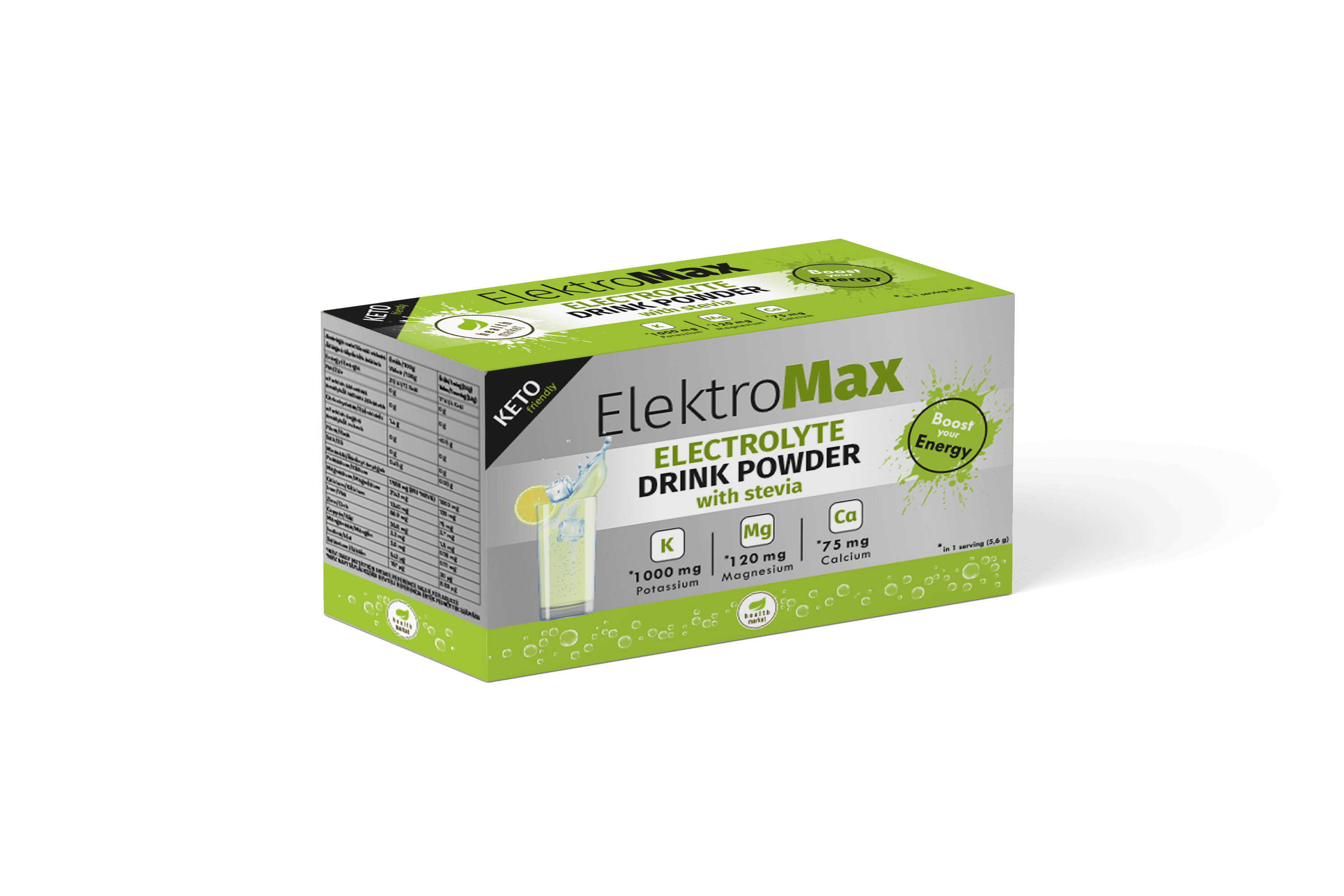 Zdravotný trh elektromax citrusový elektrolyt s minerálmi a sladidlom 168 g