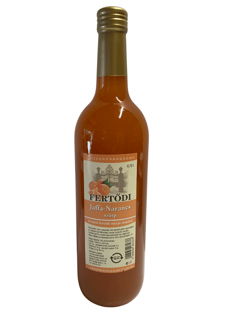 Fertődi jaffa-pomerančový sirup 750 ml
