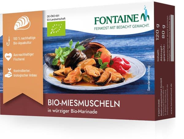 Fontaine mušle v bio omáčke 120 g