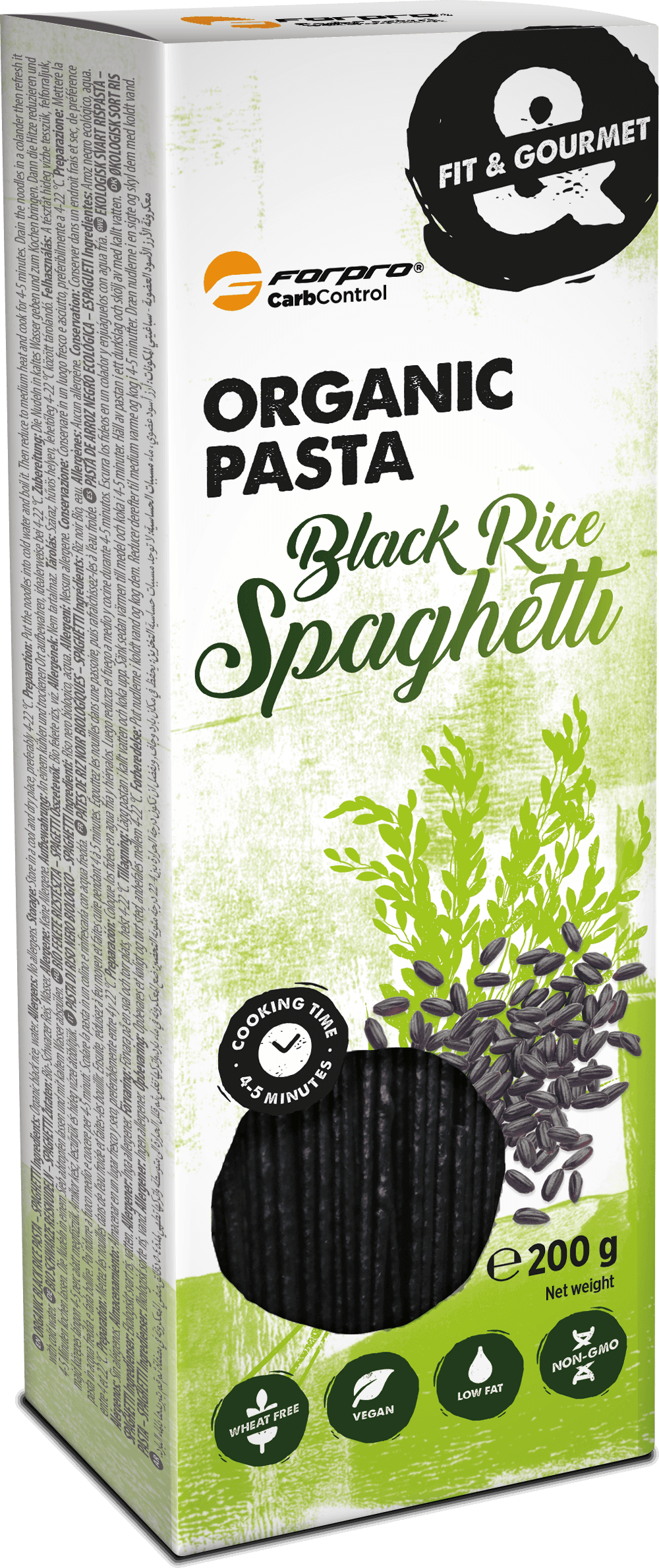 Forpro bio čierna ryža cestoviny spaghetti 200 g