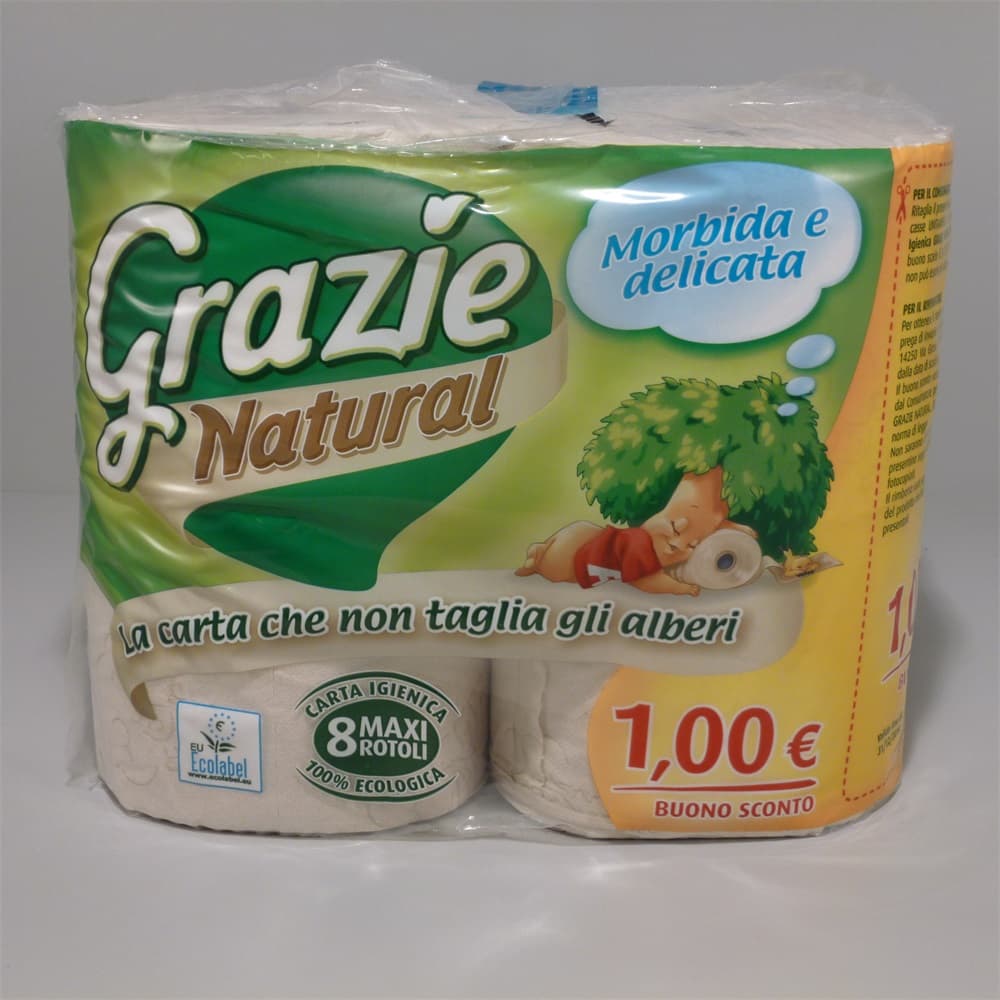 Grazie Natural toaletný papier 4 ks 3-vrstvový