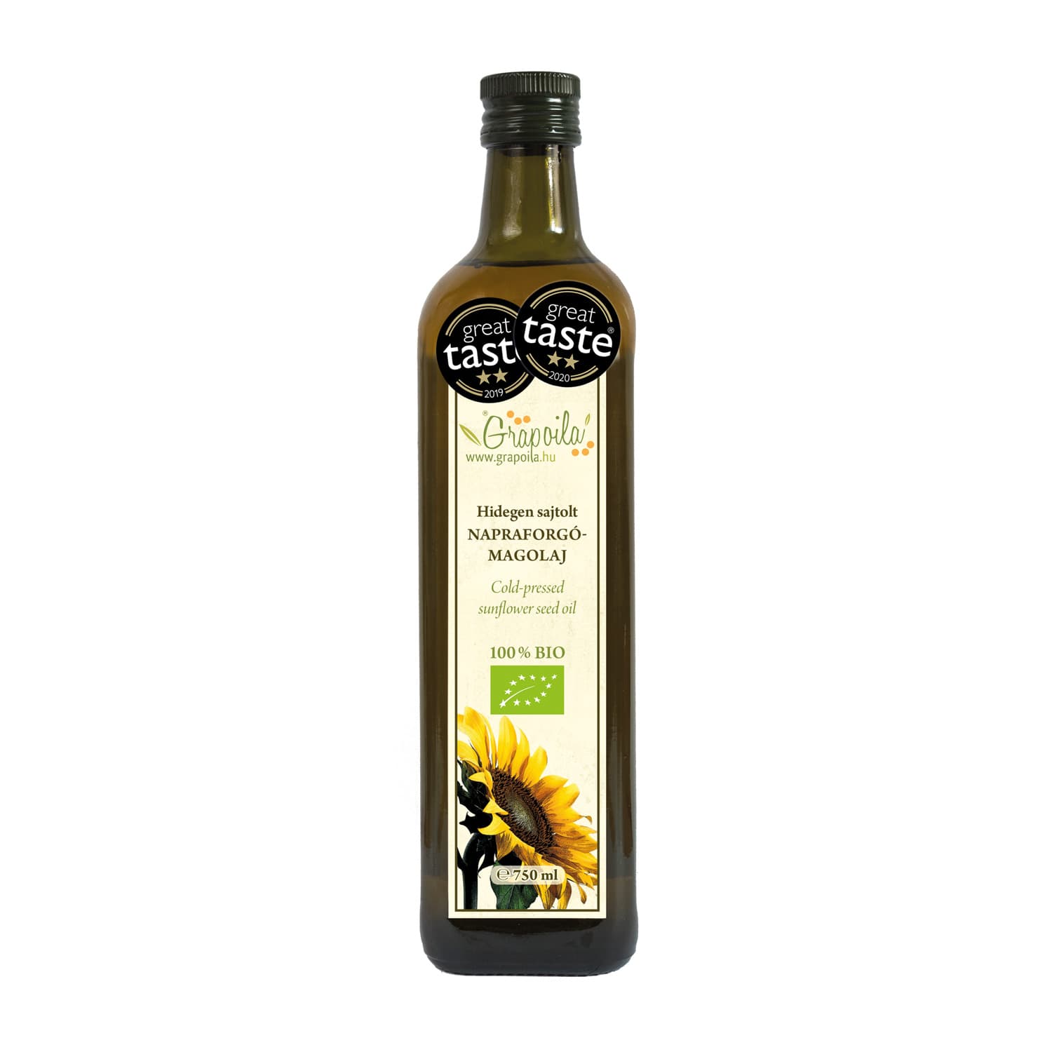 Grapoila BIO Slnečnicový olej lisovaný za studena 750 ml