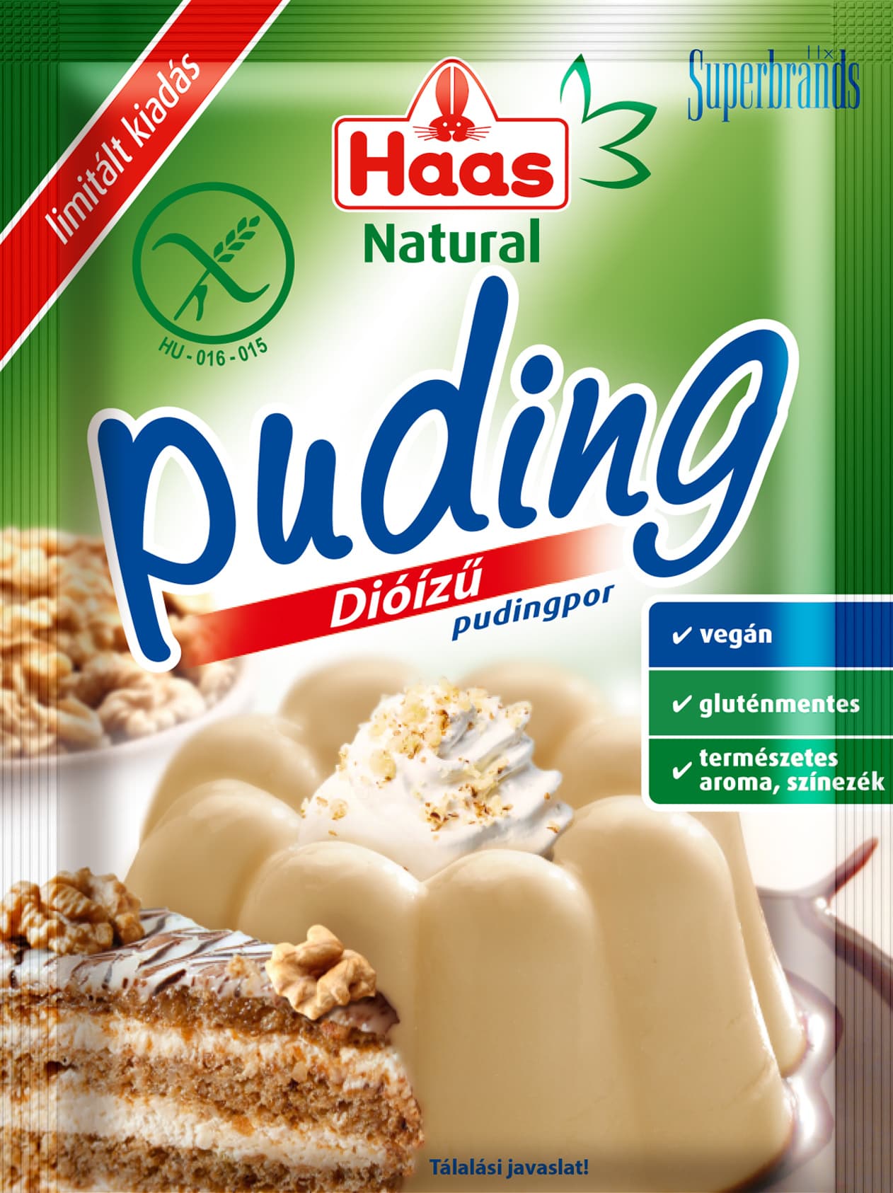 Haas Prírodný pudingový prášok s orechovou príchuťou 40 g