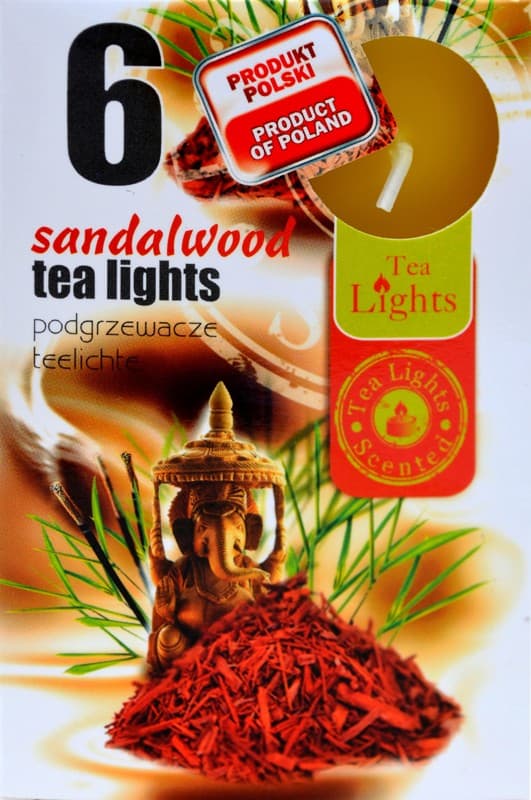 Aromatické čajové sviečky santalové drevo 6 ks 1 ks