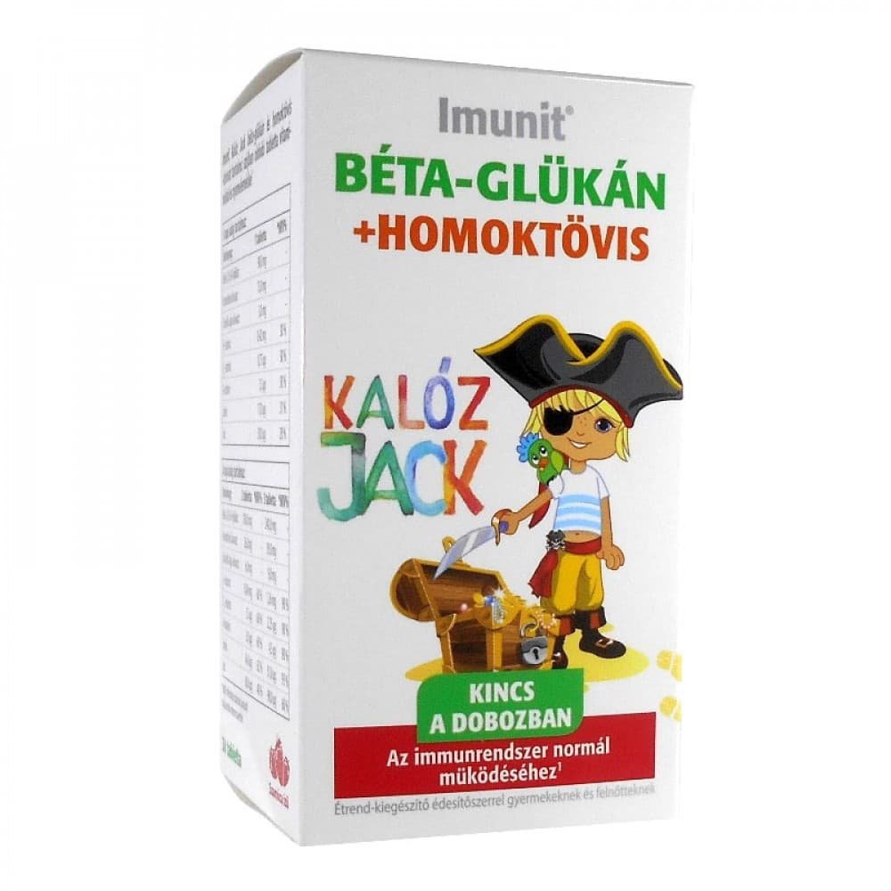 Imunit Pirát Jack Beta-glukán Rakytníkové Tablety s Jahodovou Príchuťou 30 ks - 59947