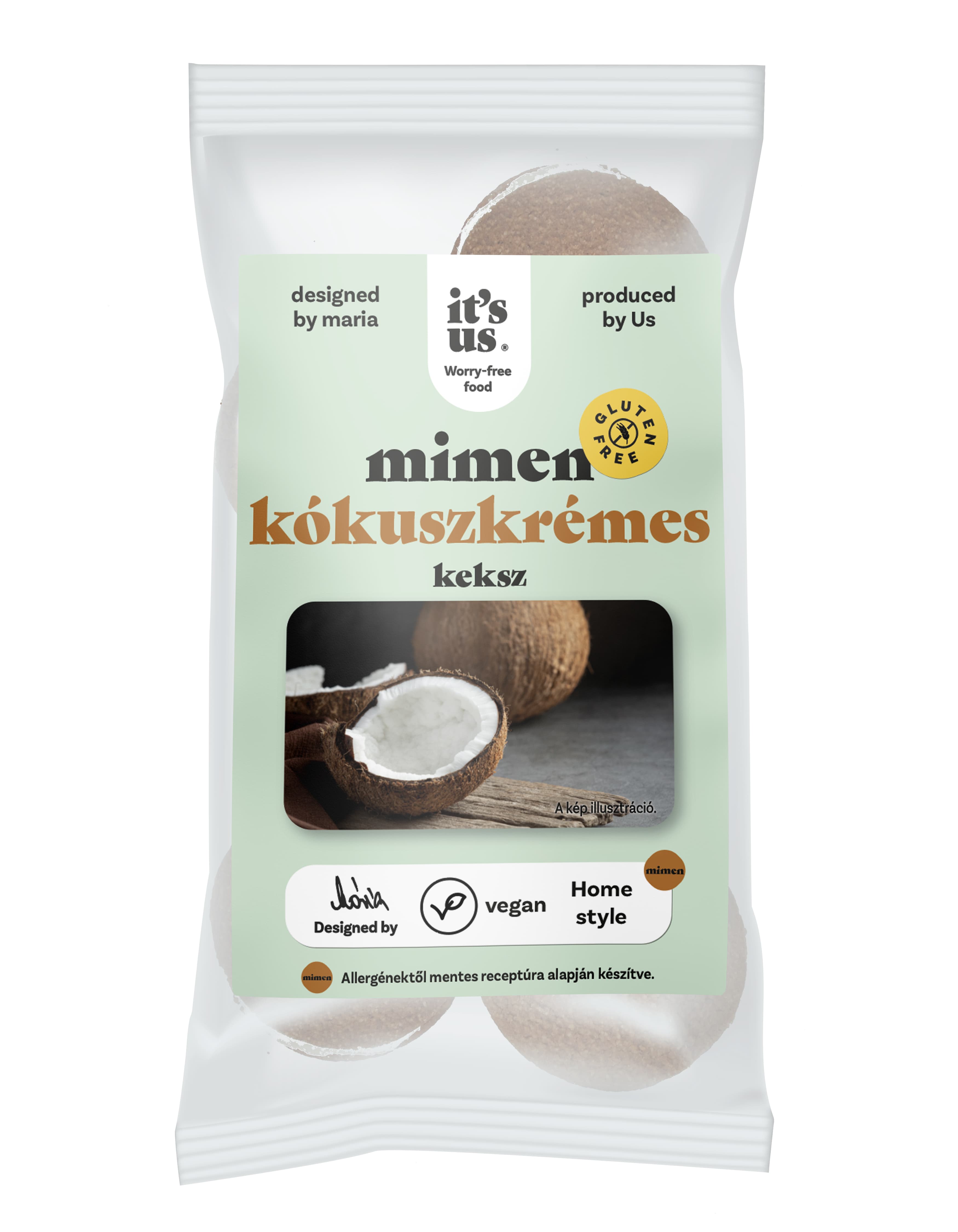 Bezlepkové kakaové sušienky plnené kokosovým krémom 150 g