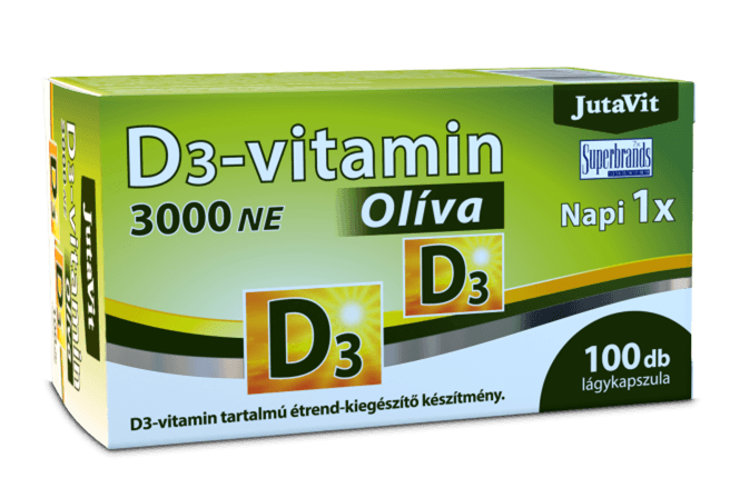 Jutavit Vitamín D3 kapsuly s olivovým olejom 46 g - 85658
