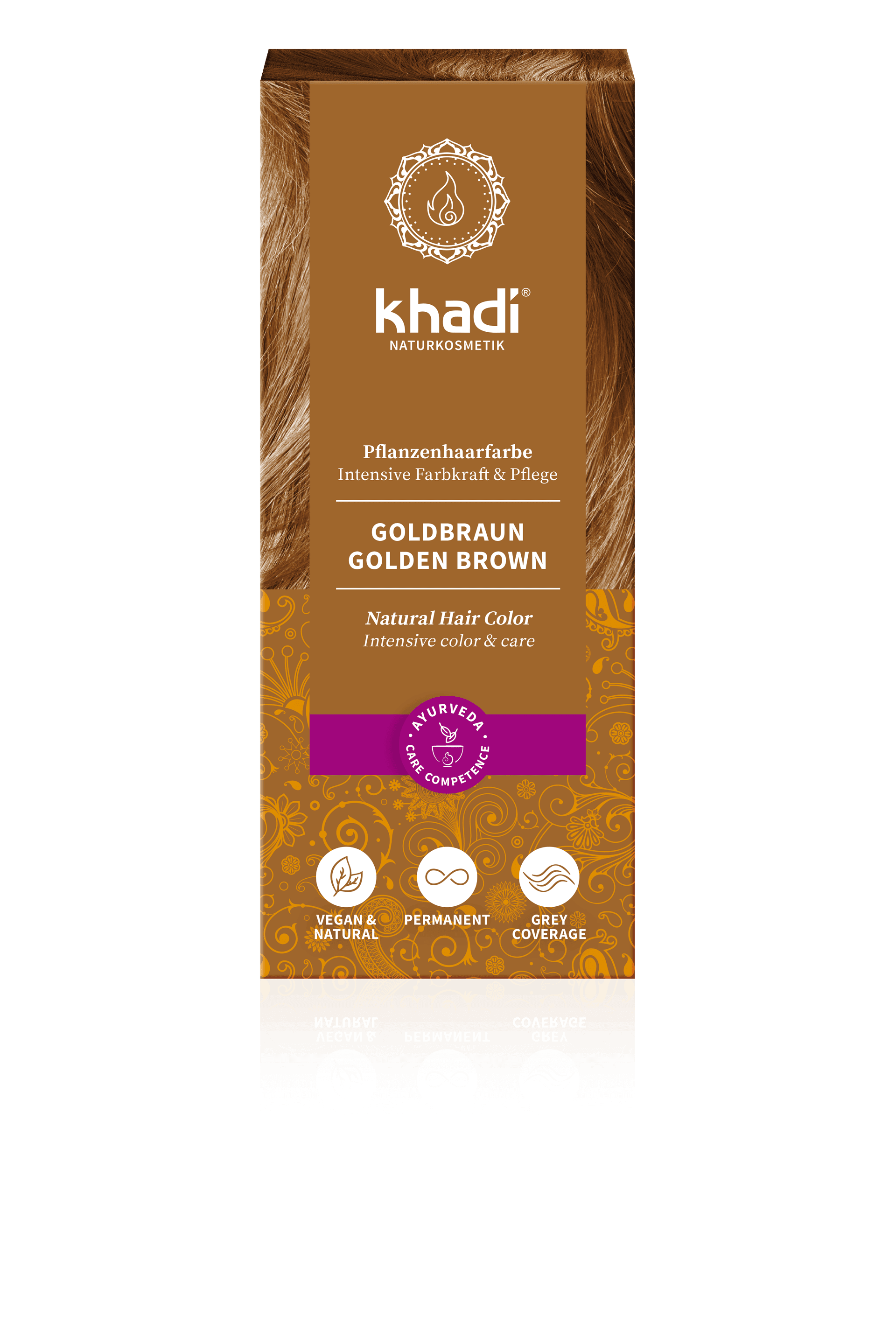 Khadi bylinná farba na vlasy Zlatohnedá 100 g - 58919