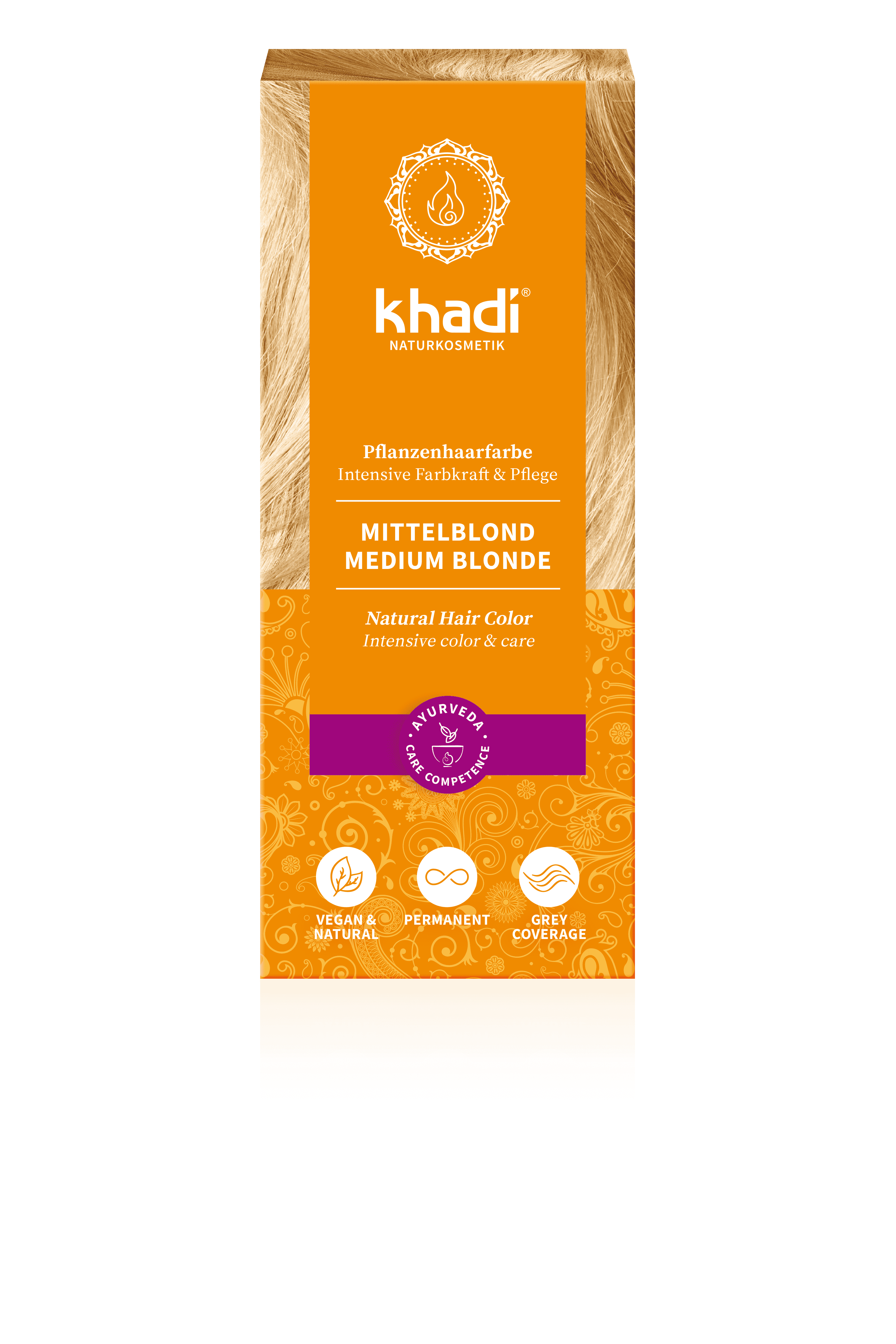 Khadi Bylinná farba na vlasy Stredne blond 100 g - 49252
