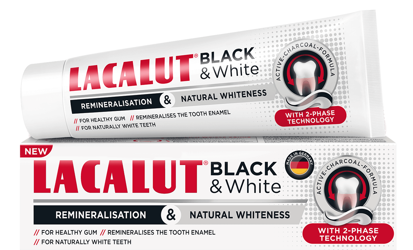 Lacalut Black & White bieliaca zubná pasta 75 ml - 92590