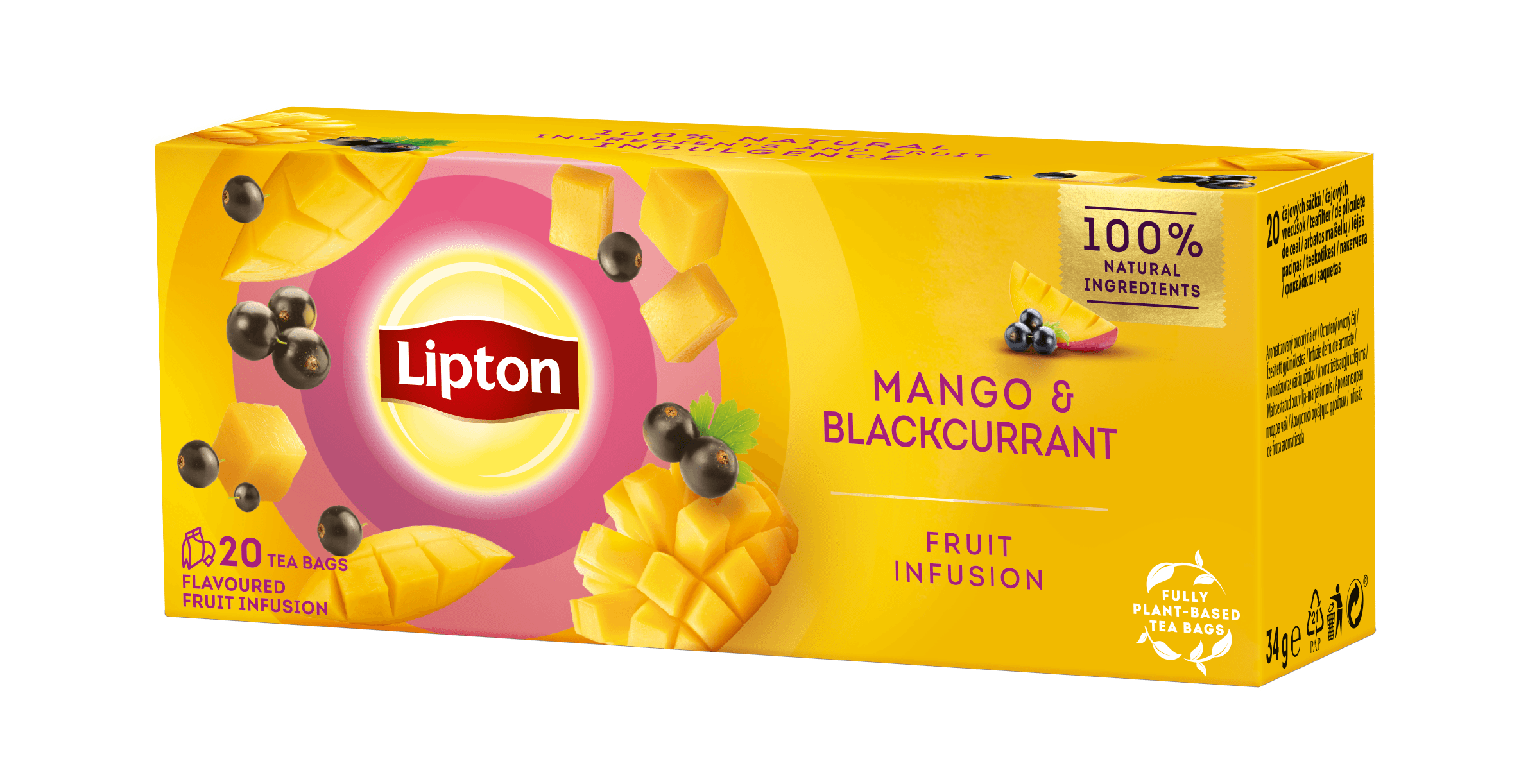 Lipton mango-cierna ribezľa čaj 20x1,7g 34 g