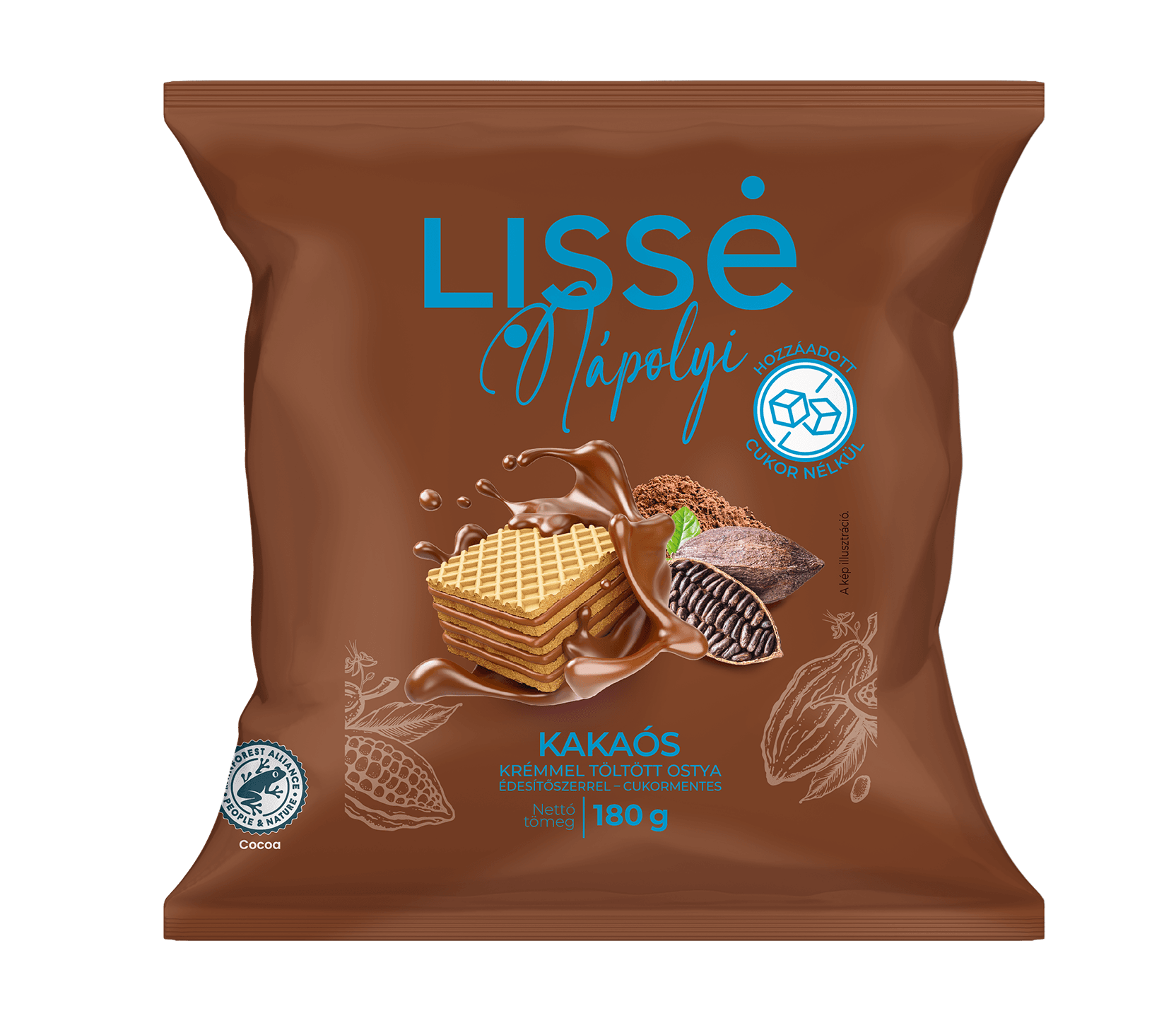 Lissé hcn kakaová plnená oblátka 180 g