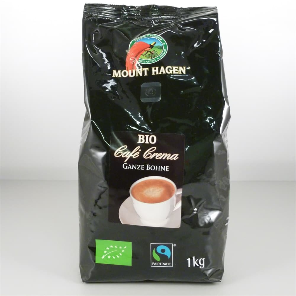 Mount Hagen Bio Arabica Crema, celé zrná, 1 kg